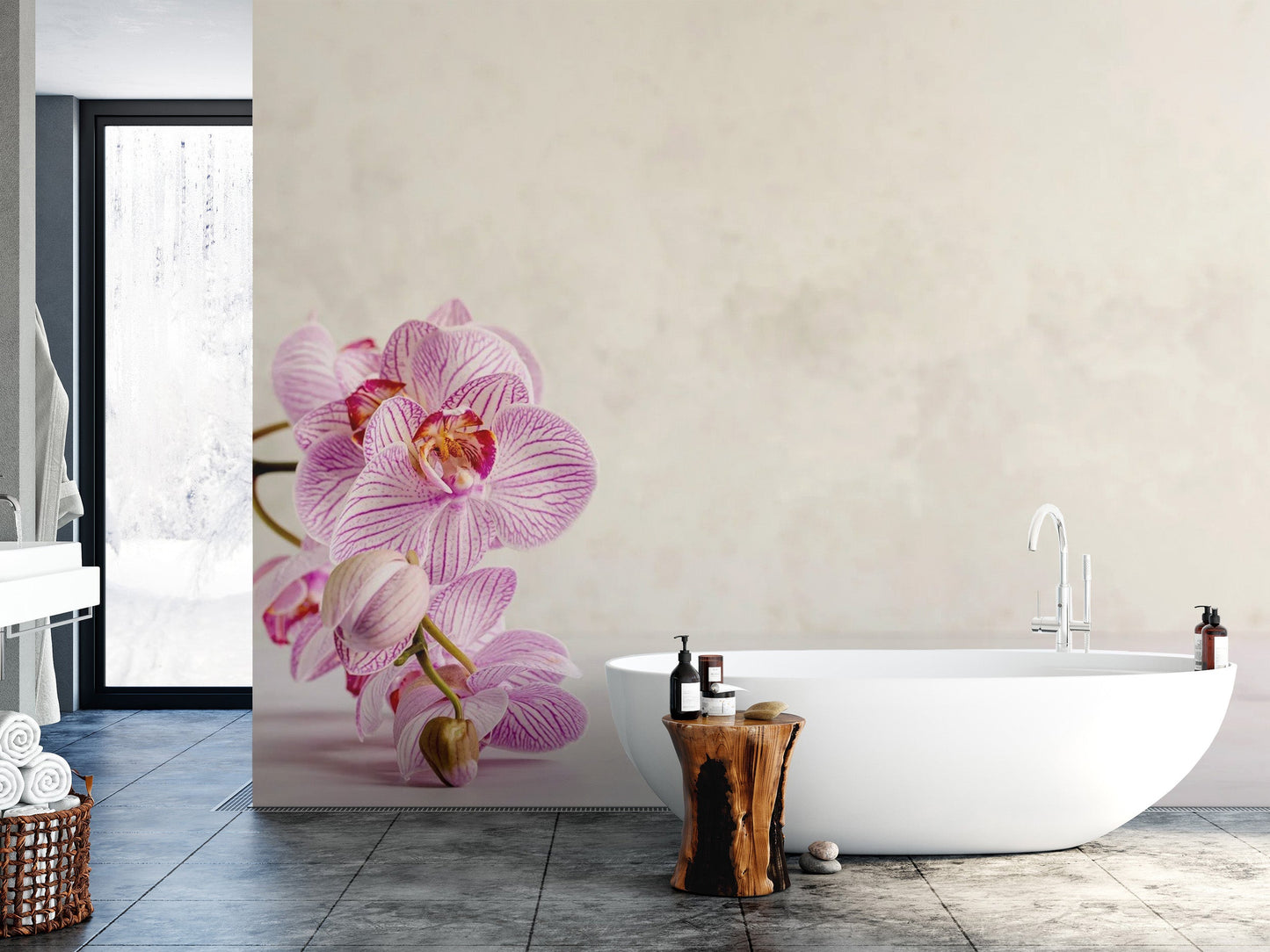 Spa Flower Wallpaper Mural - Giffywalls