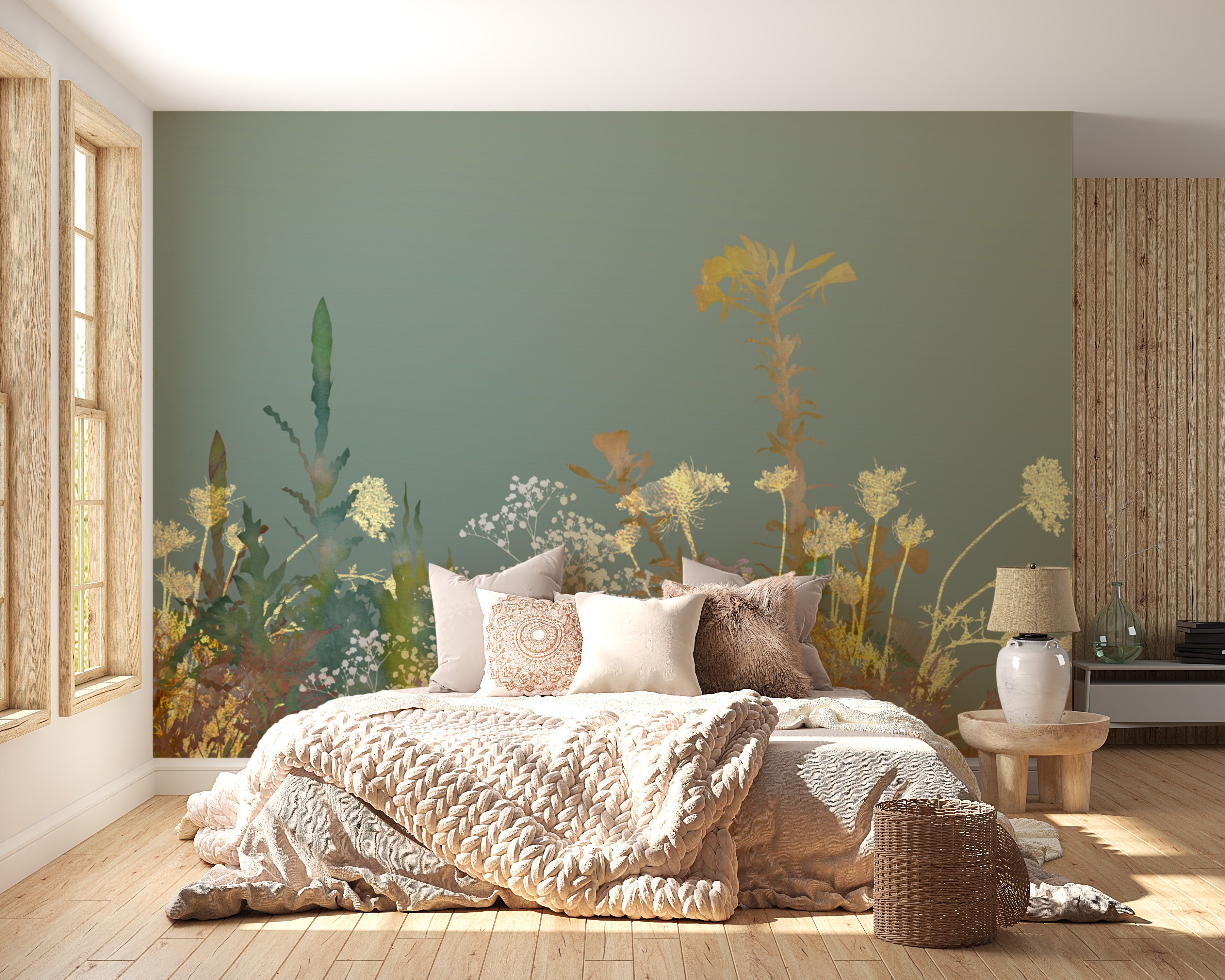 Wild Flower Design Art Wallpaper Murals - Giffywalls