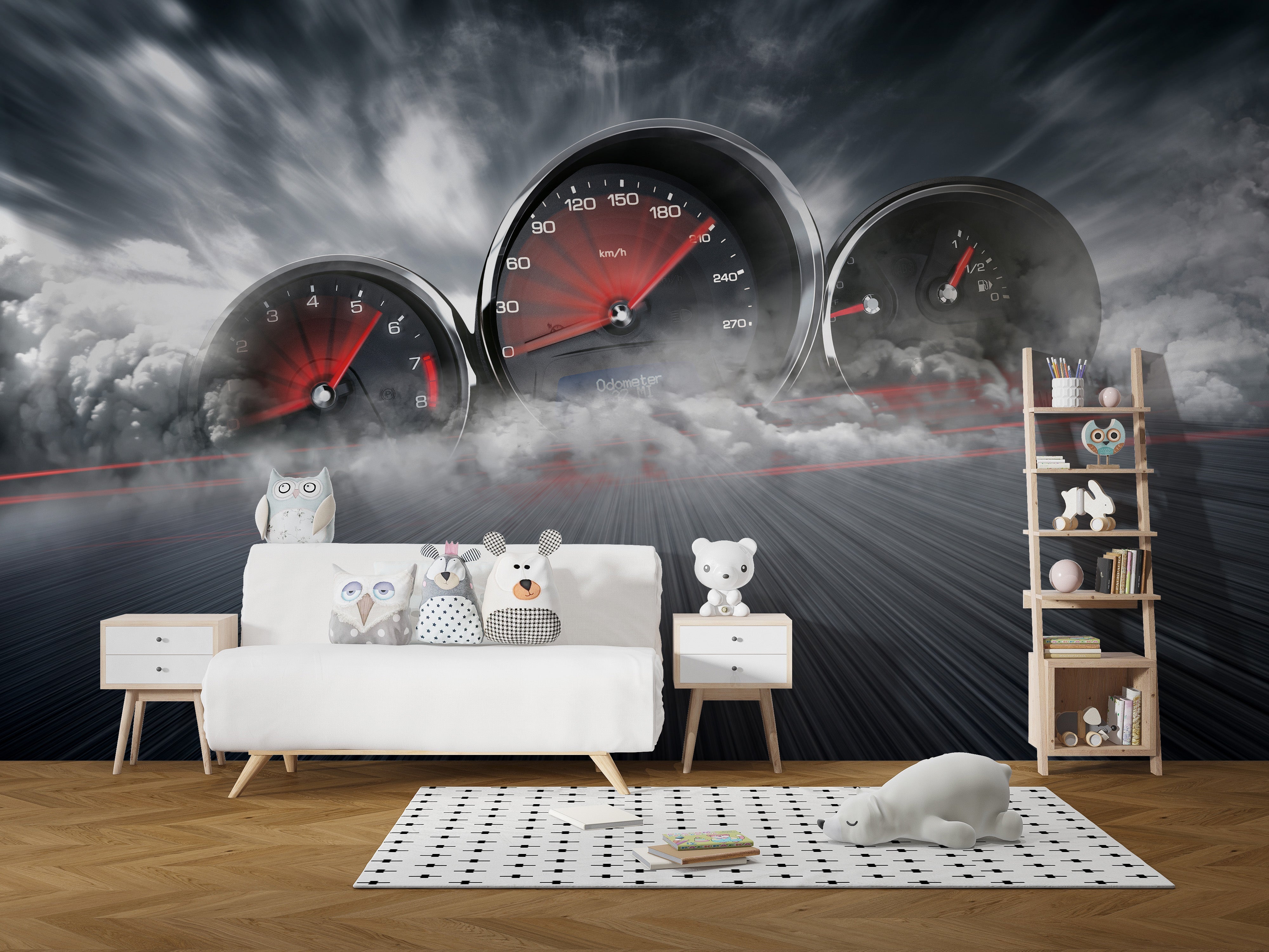 High Speed Car Dashboard Wall Mural - Giffywalls