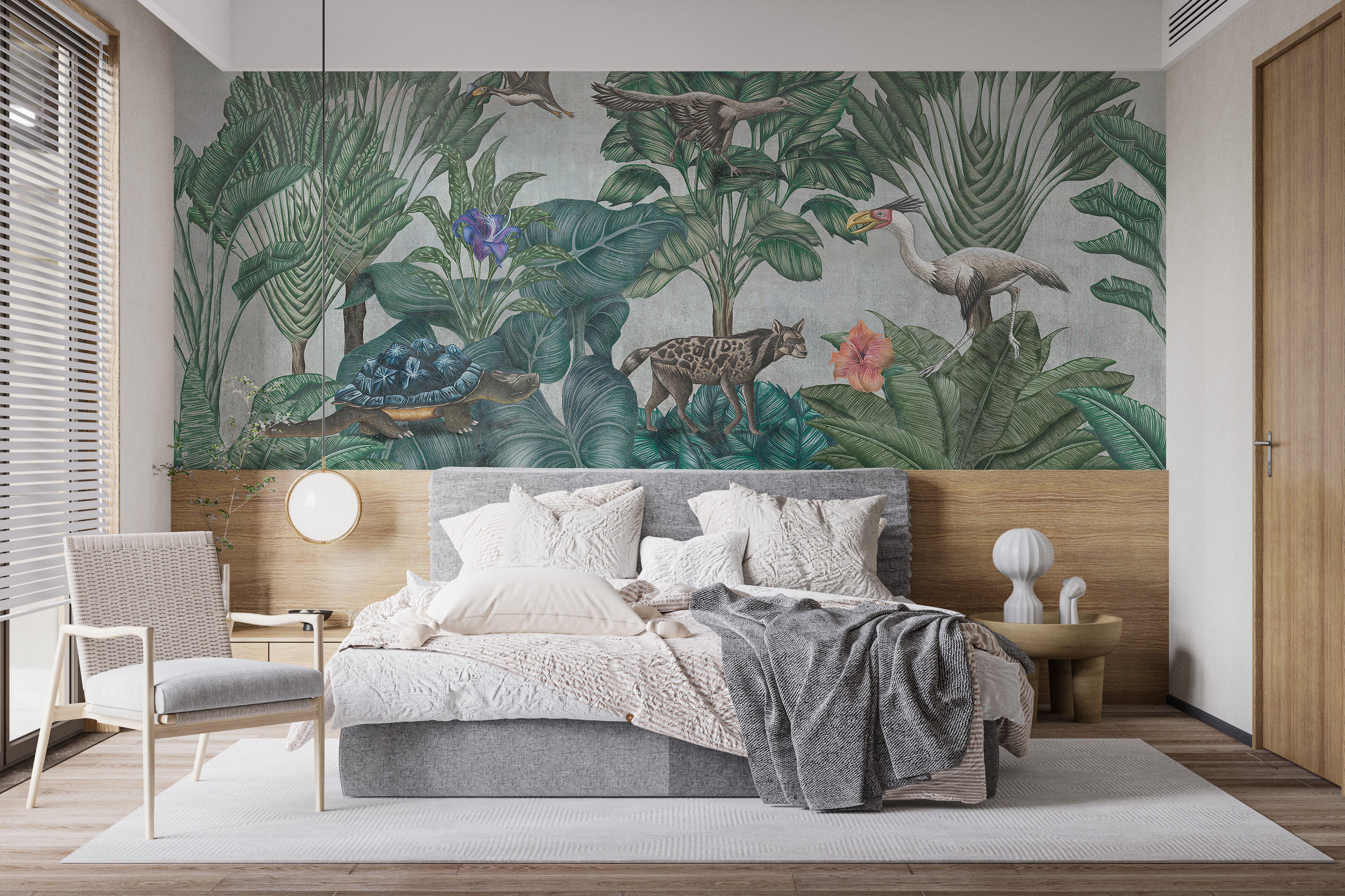 Artistic Painted Wildlife Forest Wallpaper Mural - Giffywalls