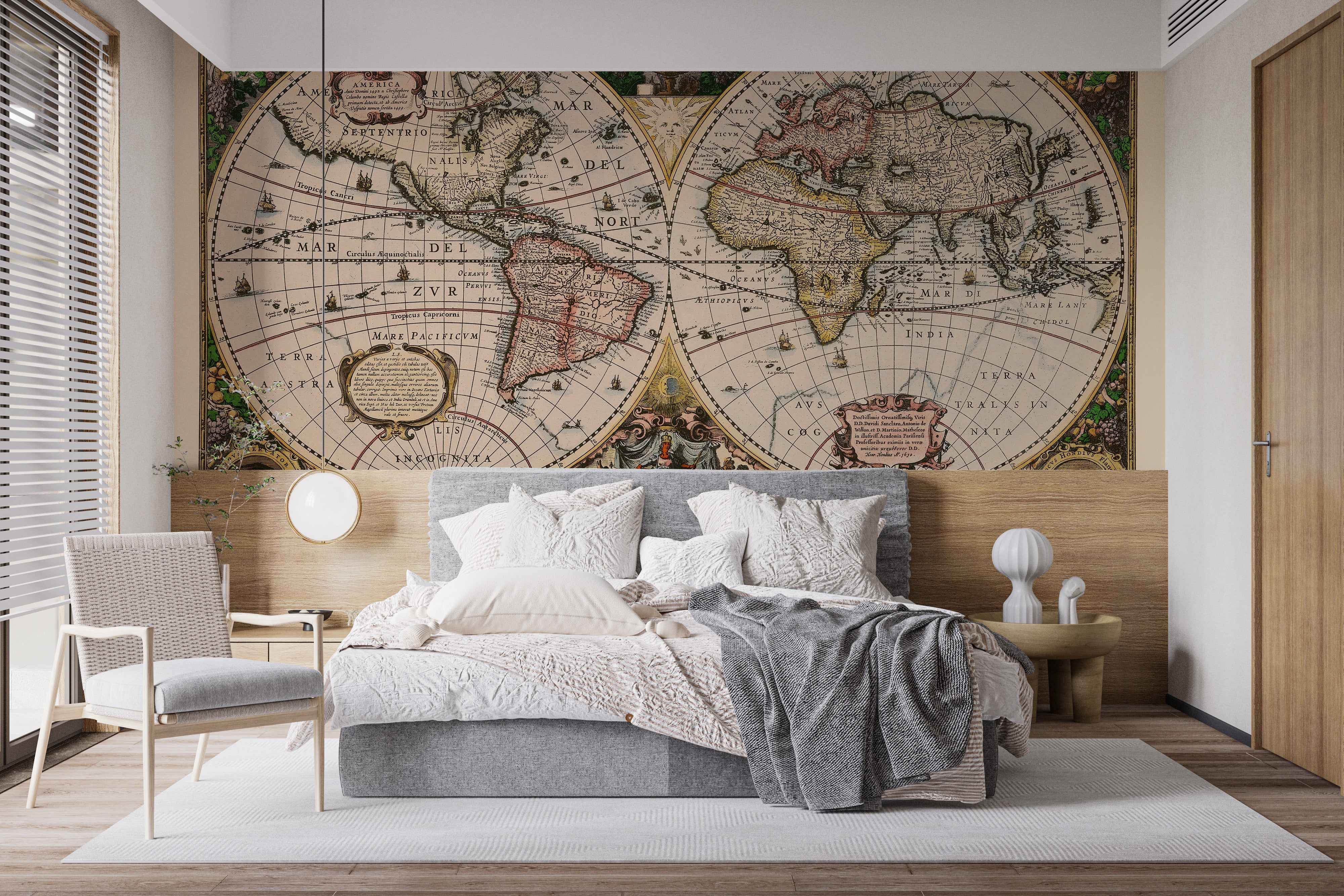 Map of the World Vintage Mural
