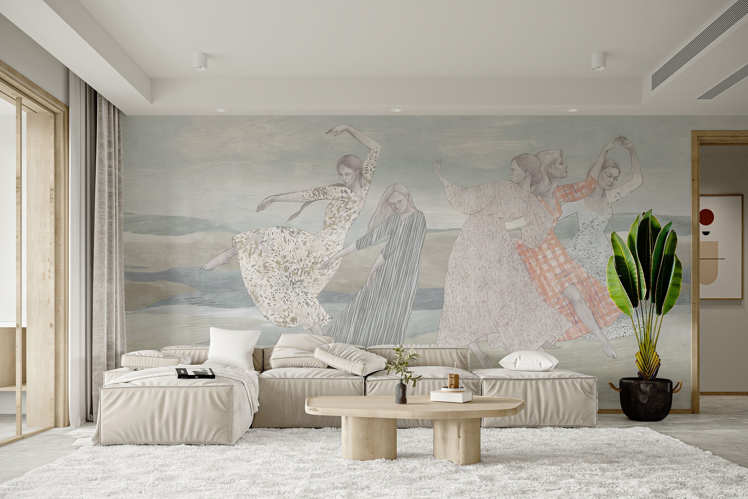 Graceful balletic bliss wallpaper mural design