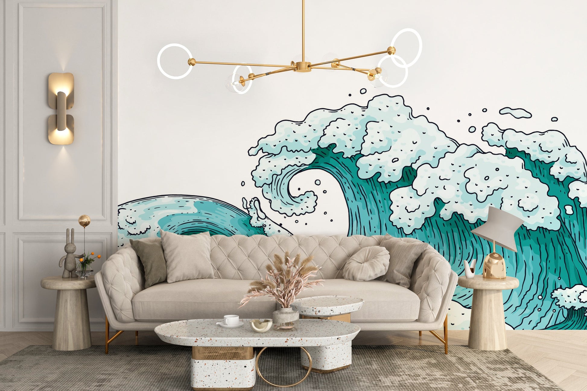 Ocean Waves Abstract Wallpaper Murals - Giffywalls