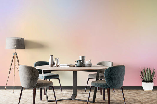 Brighten up the dining room with Rainbow Ombre Wallpaper