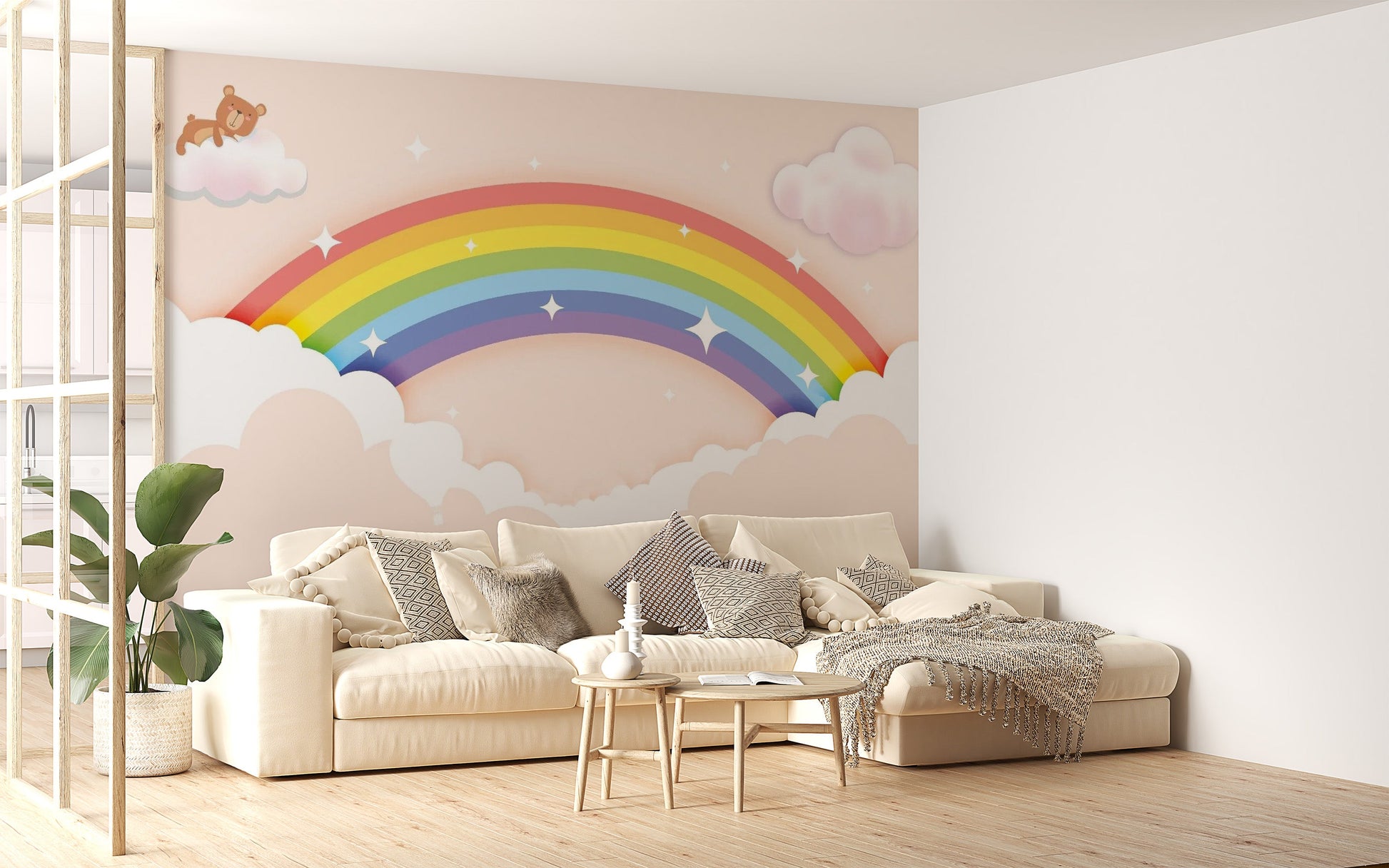 Colorful Rainbow Wallpaper Mural for Kids - Giffywalls