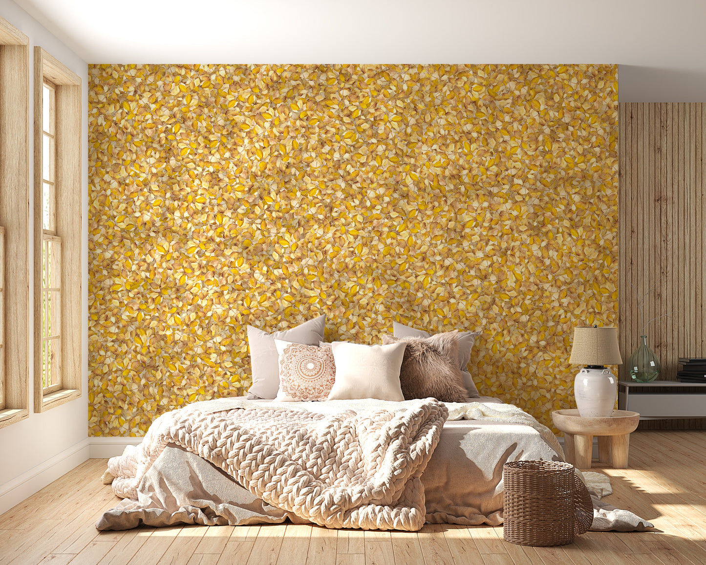 Watercolor Yellow Leaves Wallpaper Murals - Giffywalls