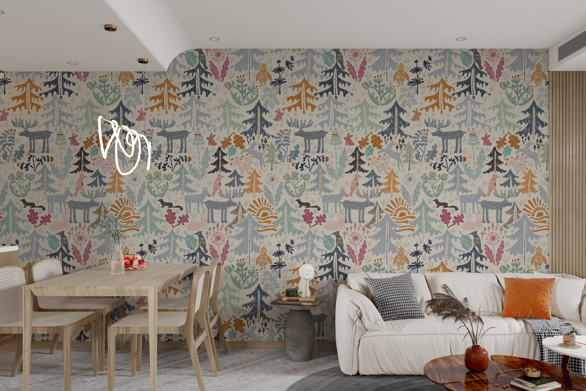 Whimsical Forest Animals Wallpaper Mural
