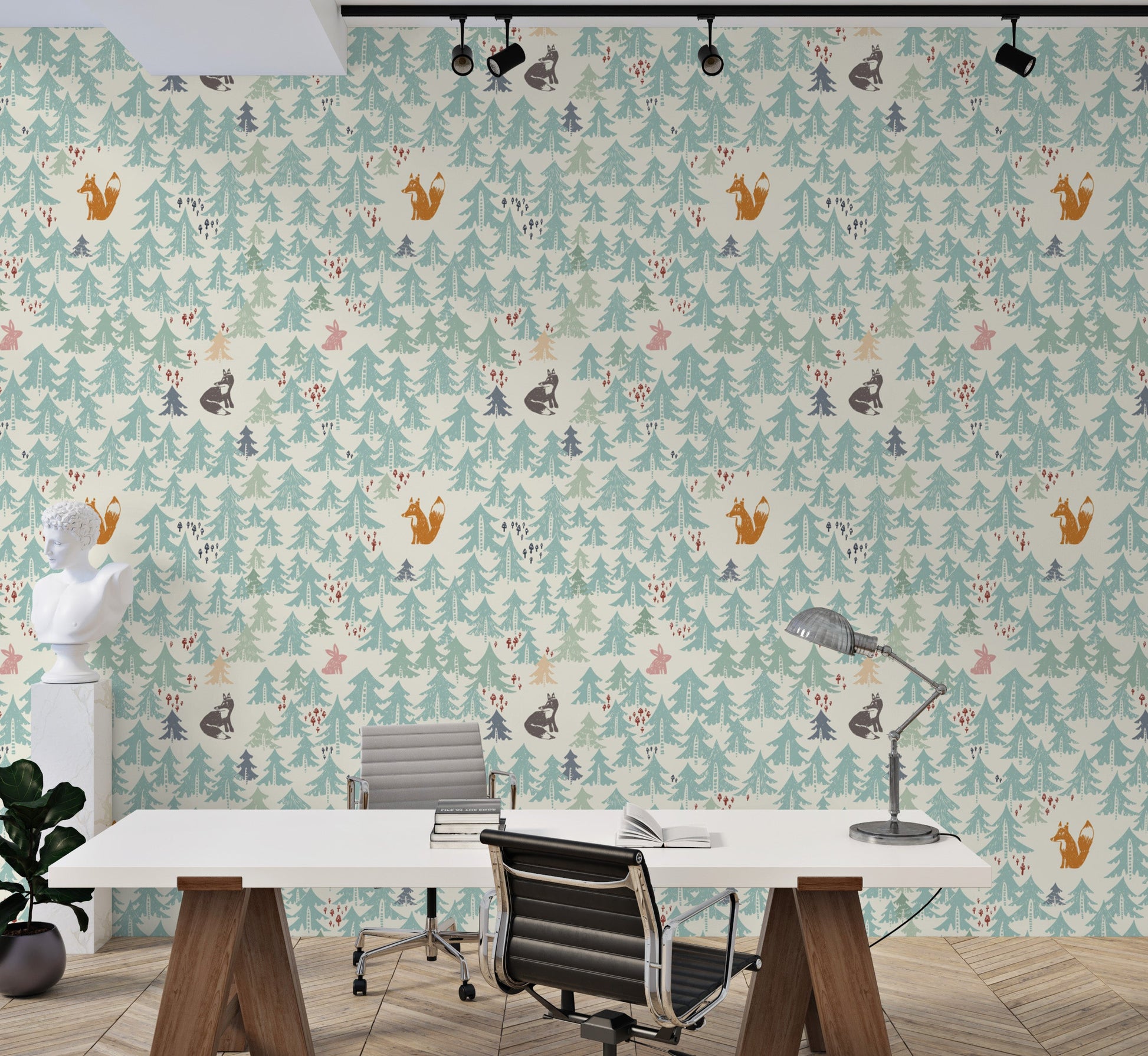 Vibrant Woodland Creatures Wallpaper Mural
