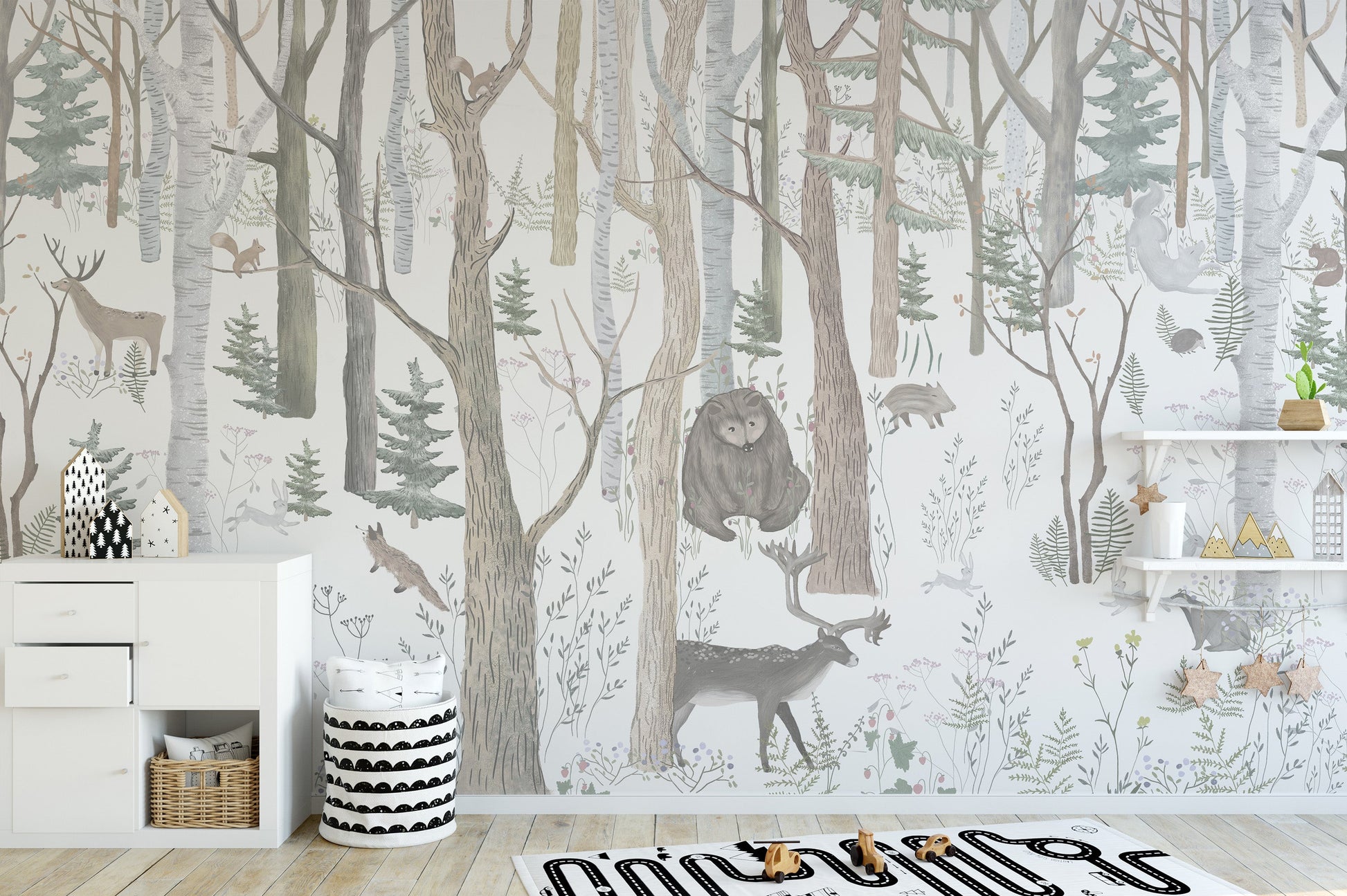 Mystical Forest Scene wallpaper for magical play area walls