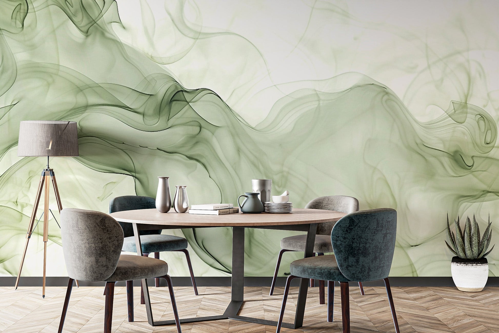 Green Watercolor Ink Wallpaper - Giffywalls