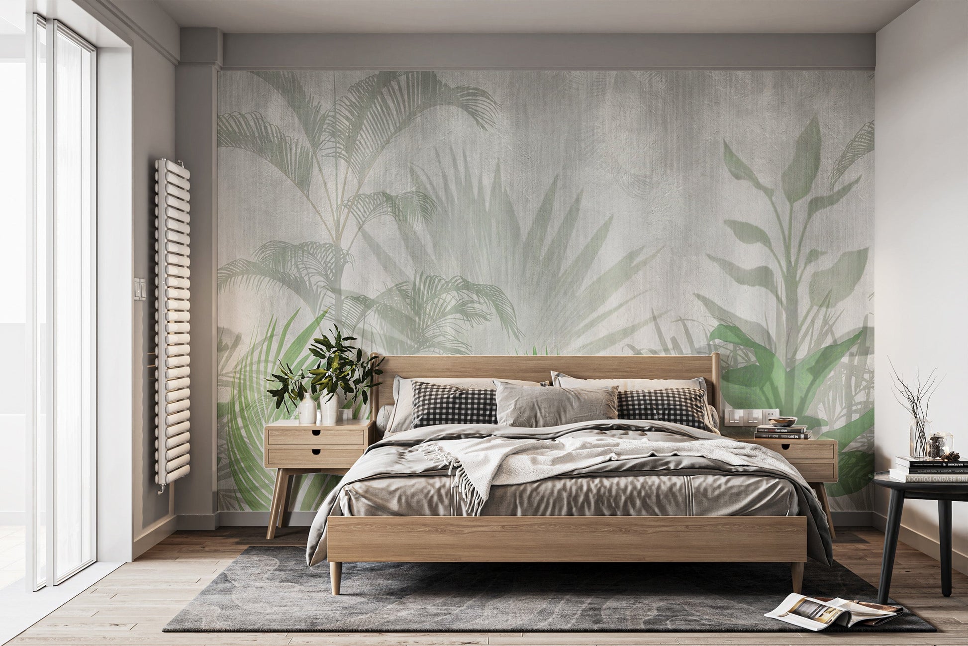 Bold Tropical Green Leaf Wallpaper Mural