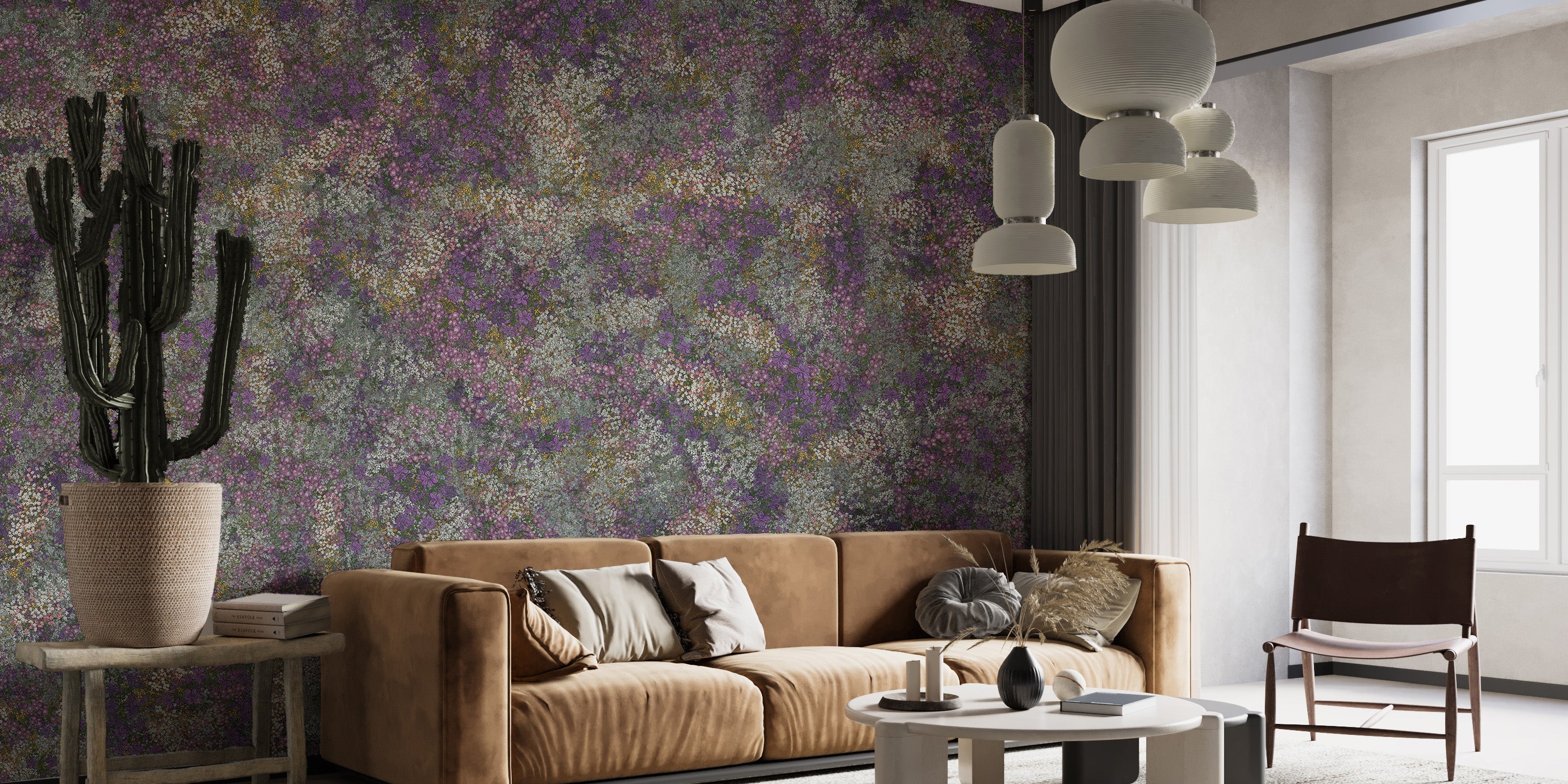 Embroidery Multicolor Flowers Wallpaper Murals - Giffywalls