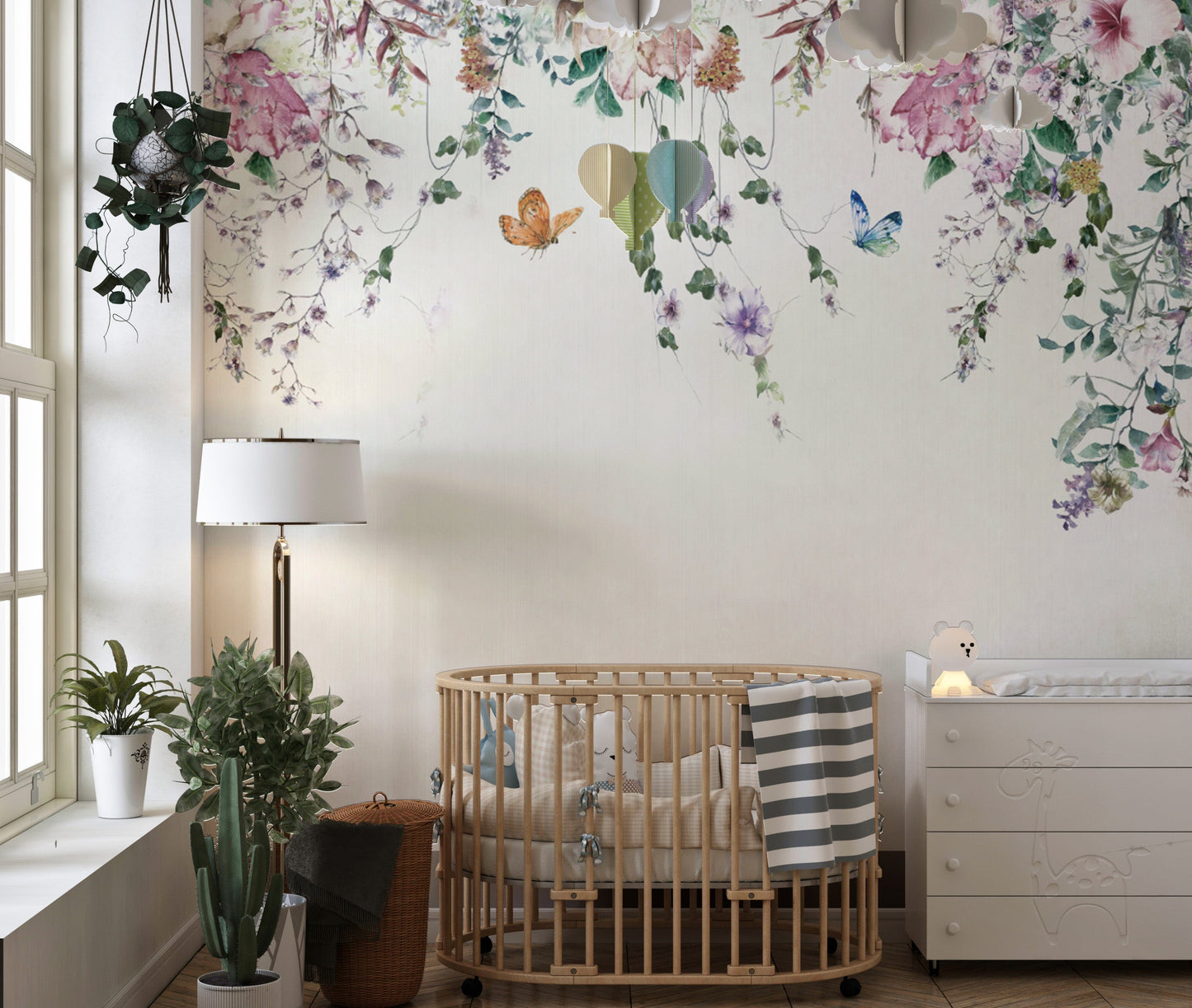 Dynamic Floral Garden Wall Mural
