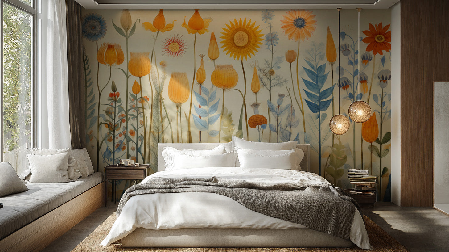 Brightly Colored Flowers Wallpaper Murals - Giffywalls