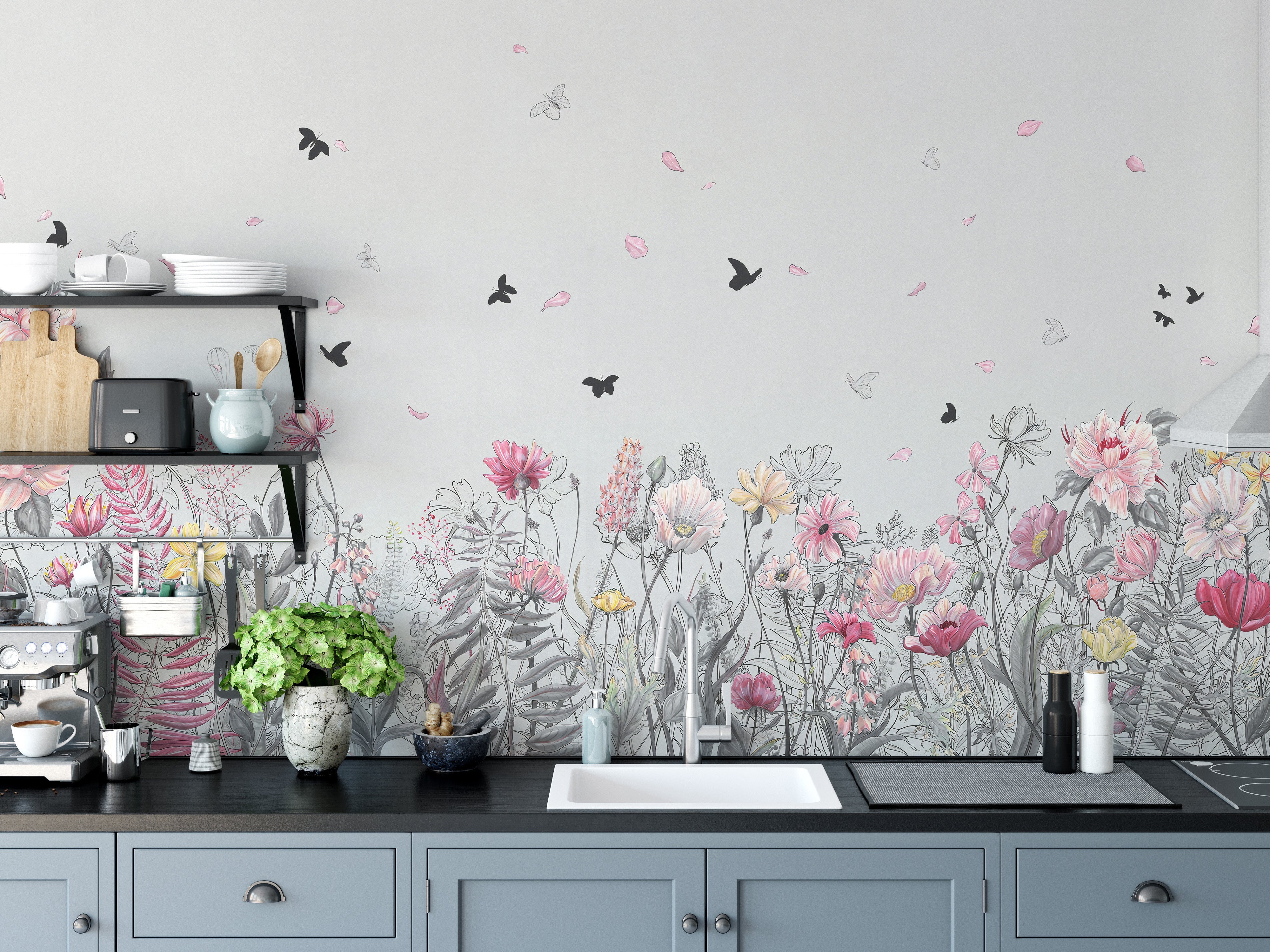 Serene Floral Orchard Wallpaper Murals - Giffywalls