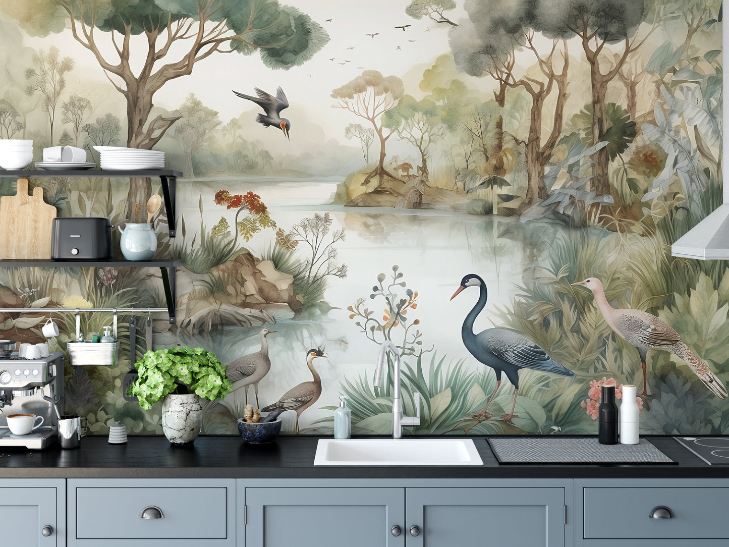 Oasis Lakeside Wallpaper Mural - Giffywalls