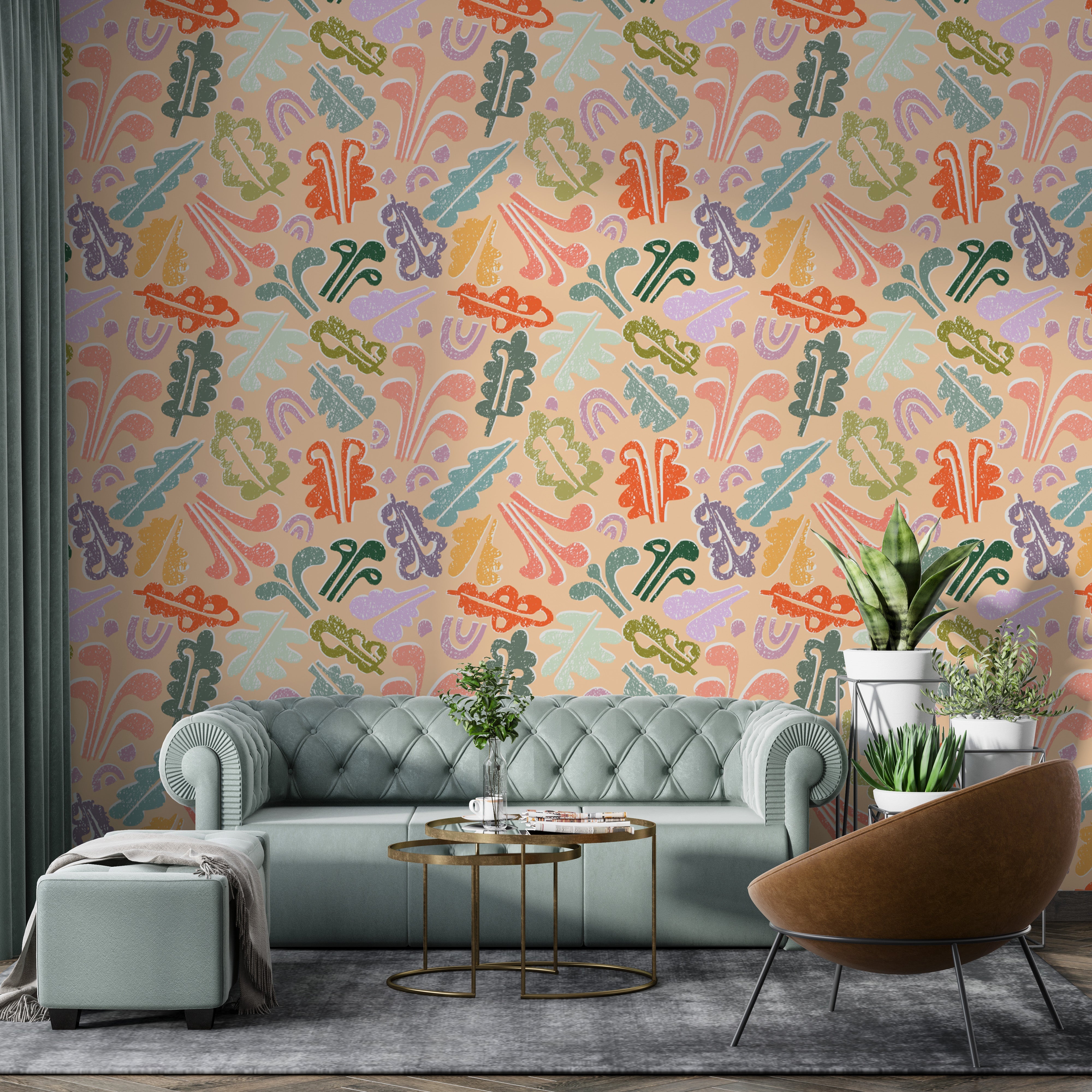 Timeless Botanical Symphony Wallpaper for Interiors
