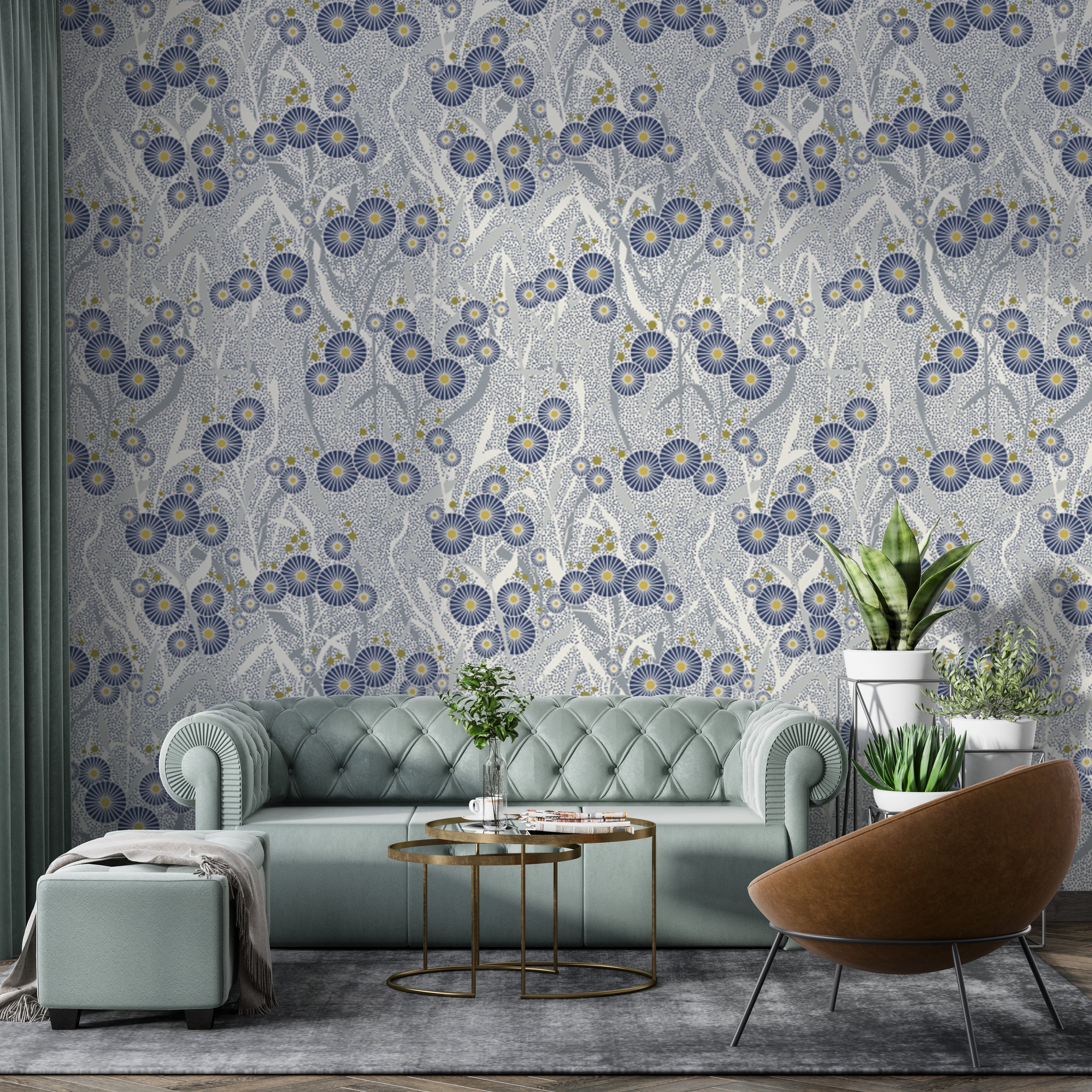 Chic floral wallpaper with Nordic charm