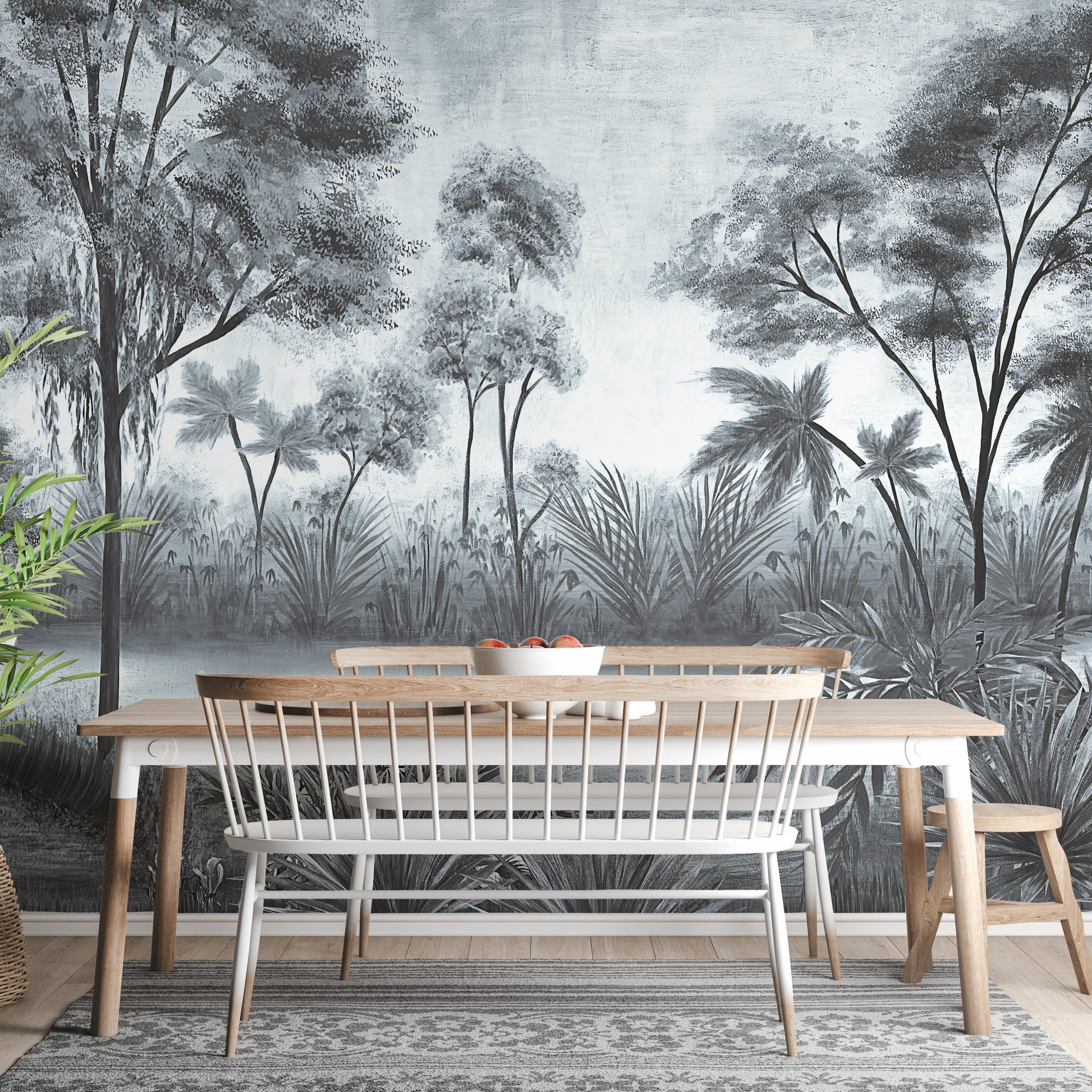 Gloomy Trees Textured Wallpaper Murals - Giffywalls