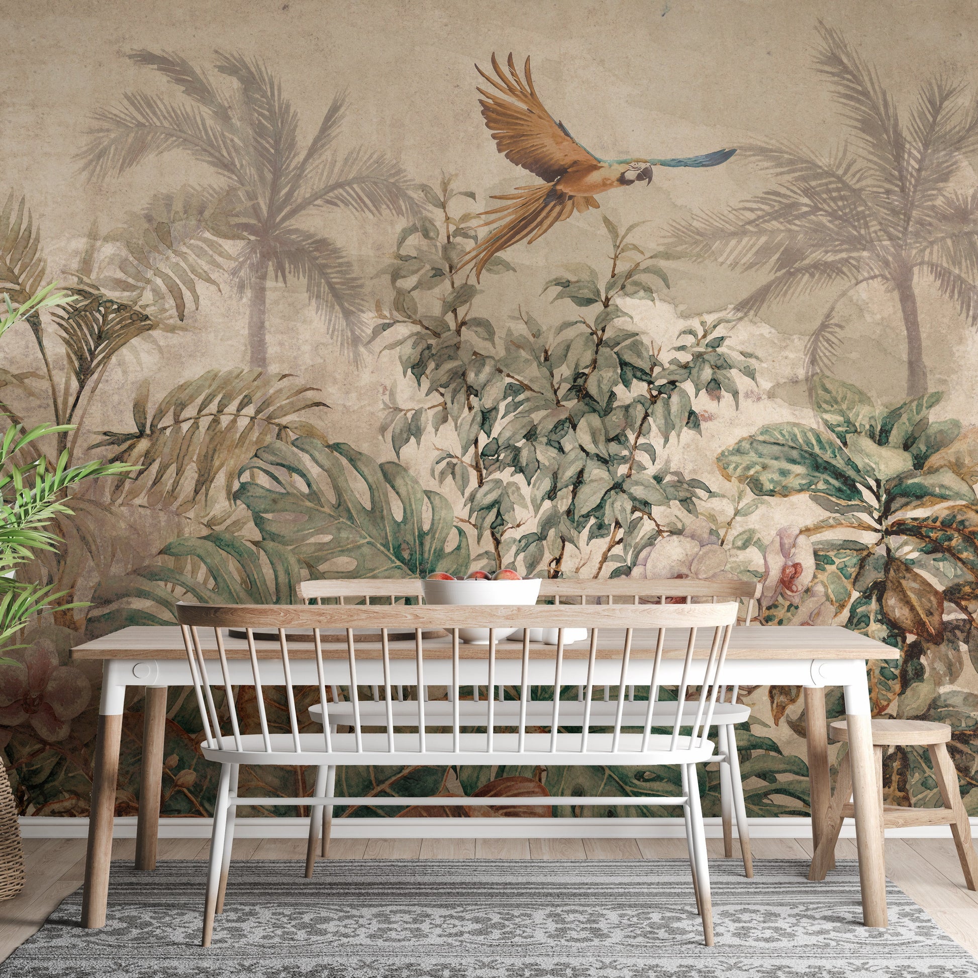 Sepia Colored Tropical Forest Wallpaper Murals - Giffywalls