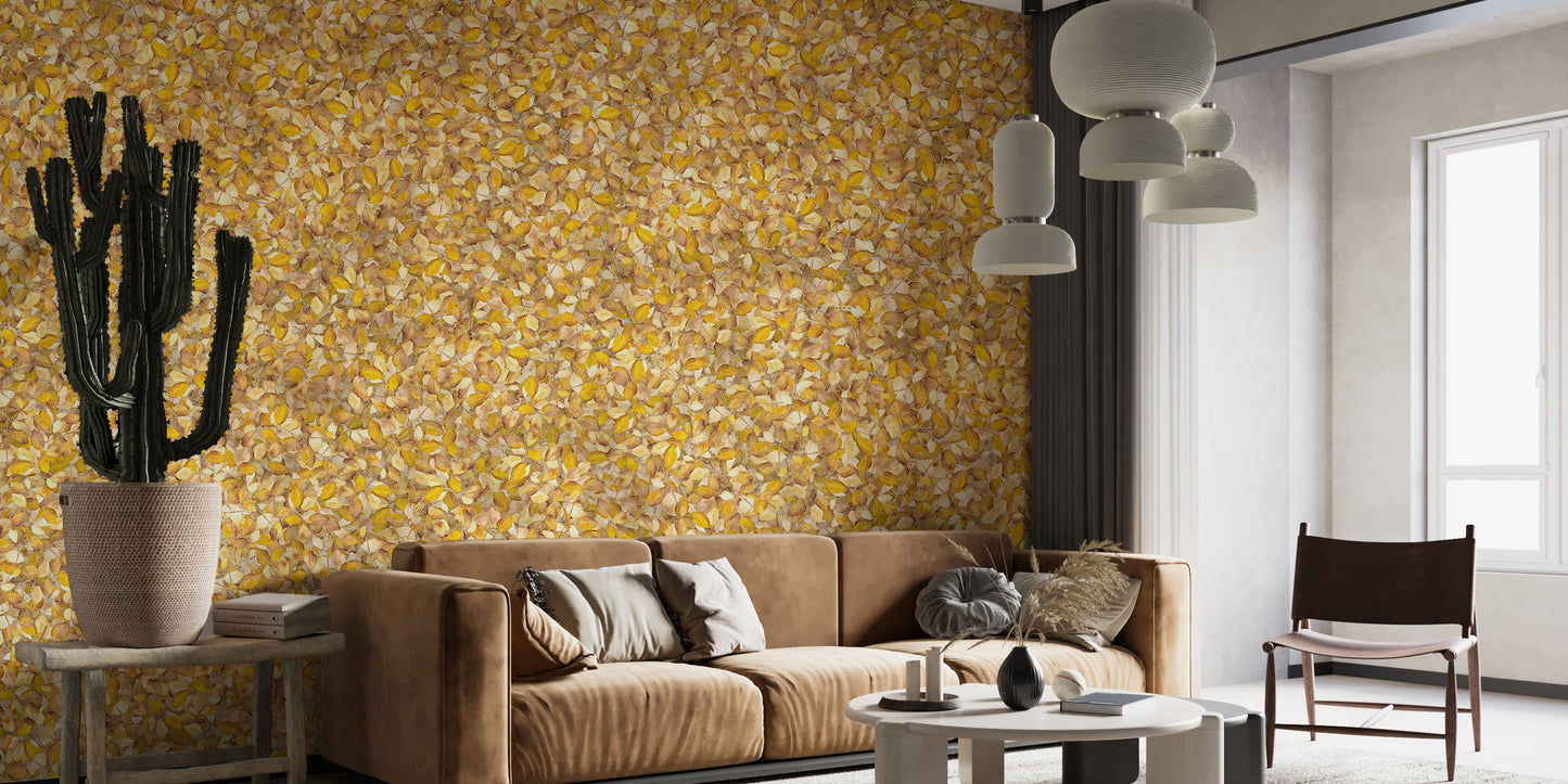 Watercolor Yellow Leaves Wallpaper Murals - Giffywalls