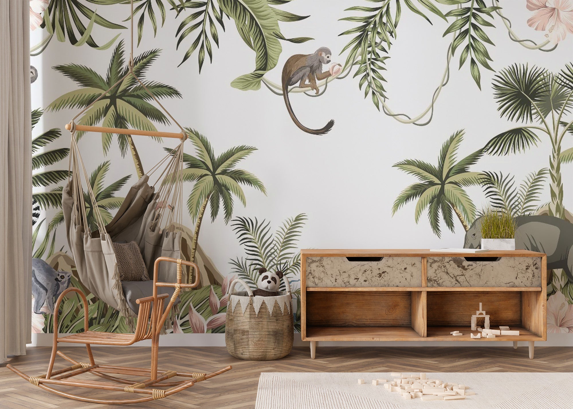 Vintage Tropical Forest Wallpaper mural - Giffywalls