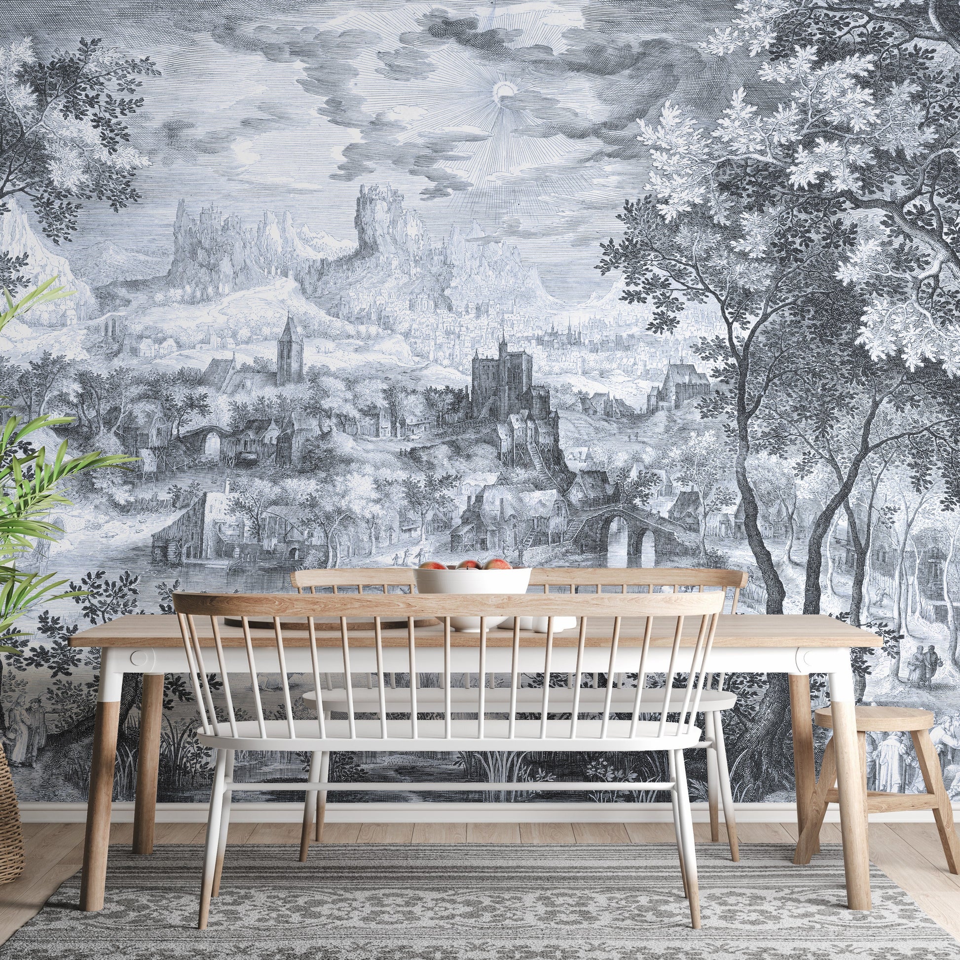 Little Village Clouds Wallpaper Murals - Giffywalls