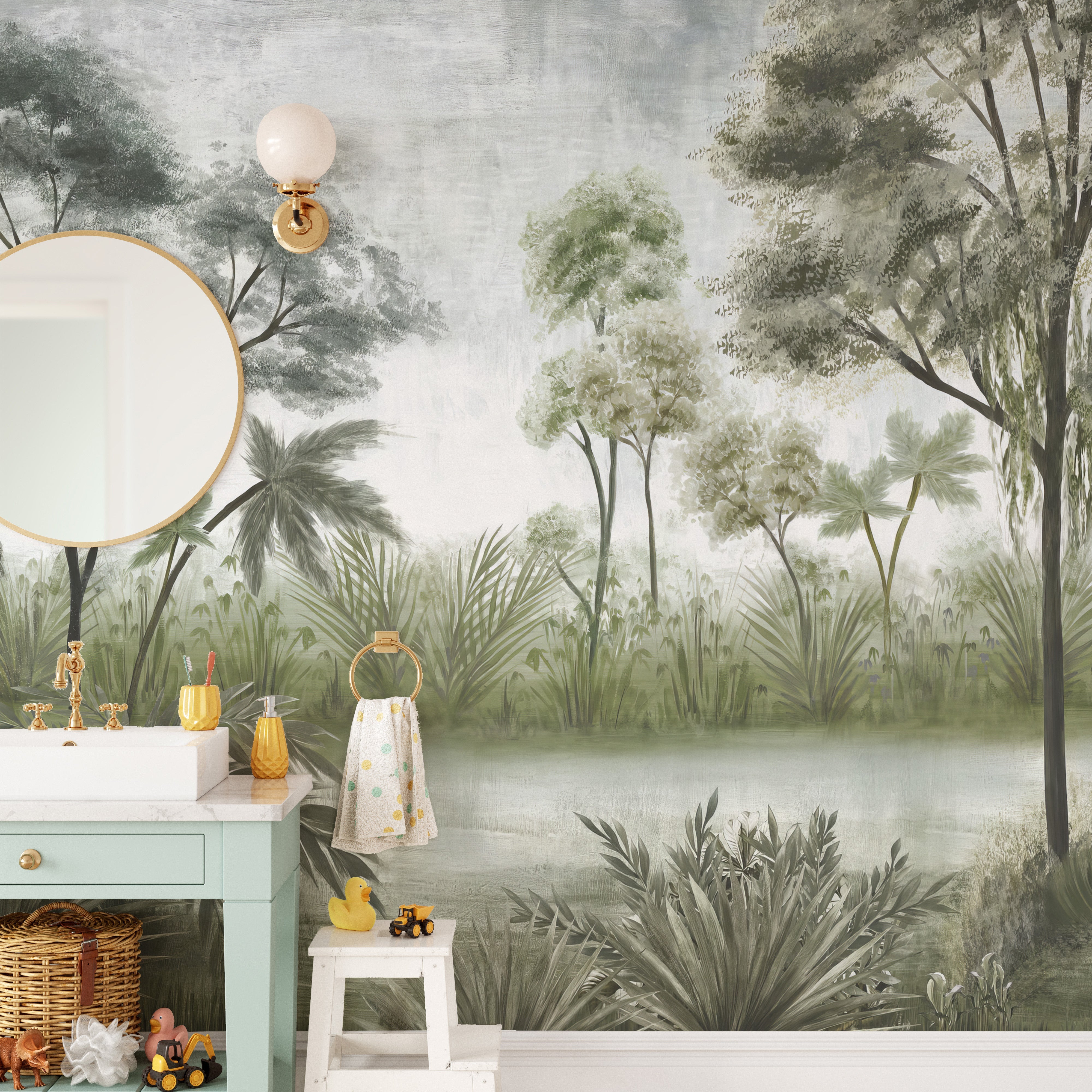 Deep Shady Forest Wallpaper Mural - Giffywalls