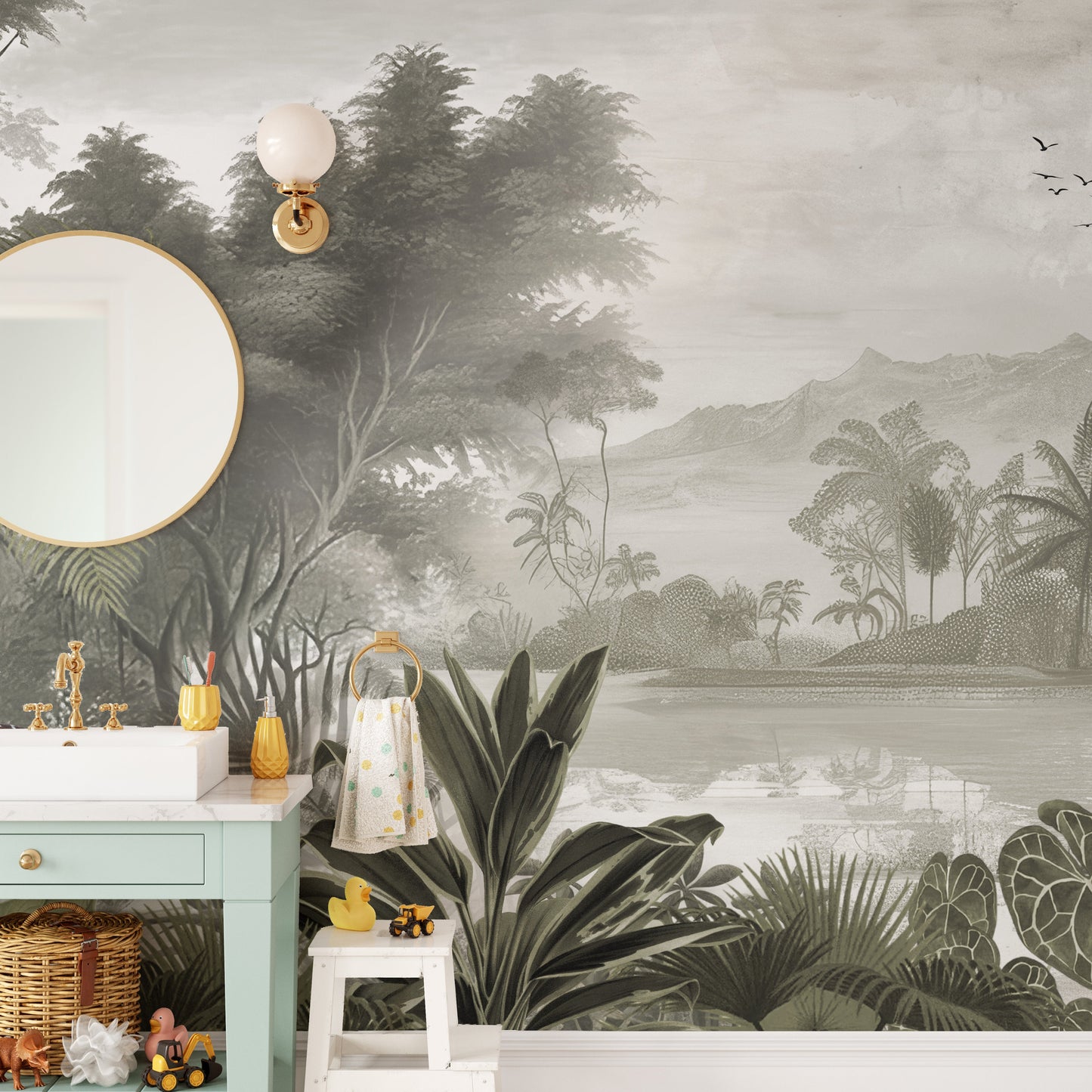 The Jungle Kingdom Natural Wallpaper Mural - Giffywalls