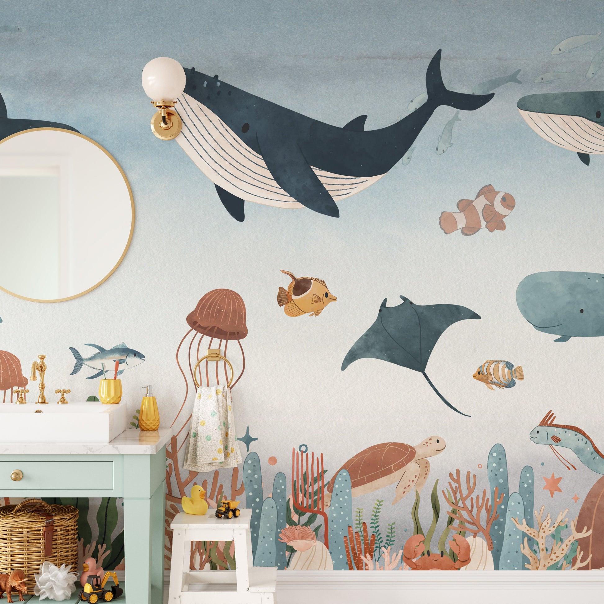 Sea symphony wallpaper mural design
