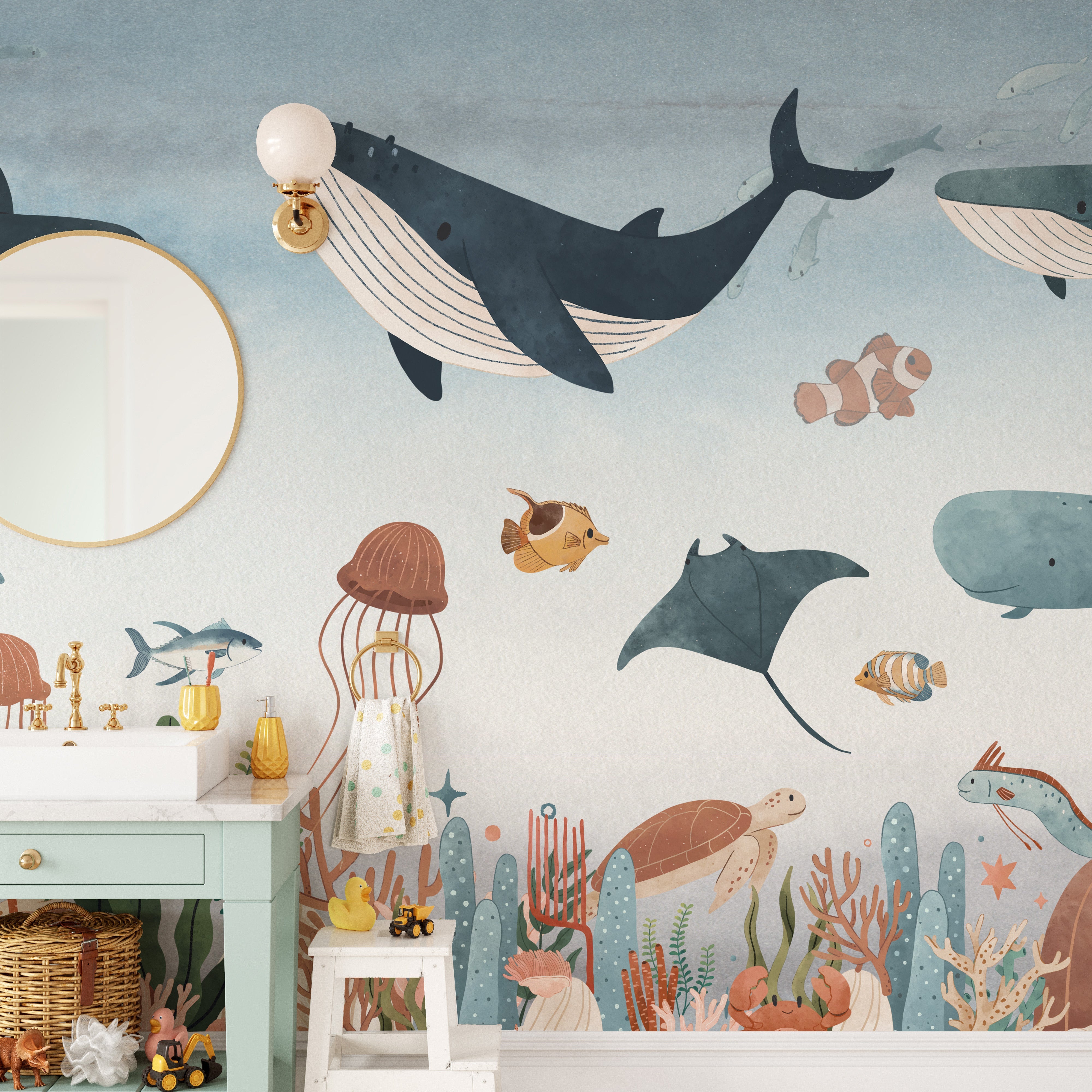 Sea symphony wallpaper mural design
