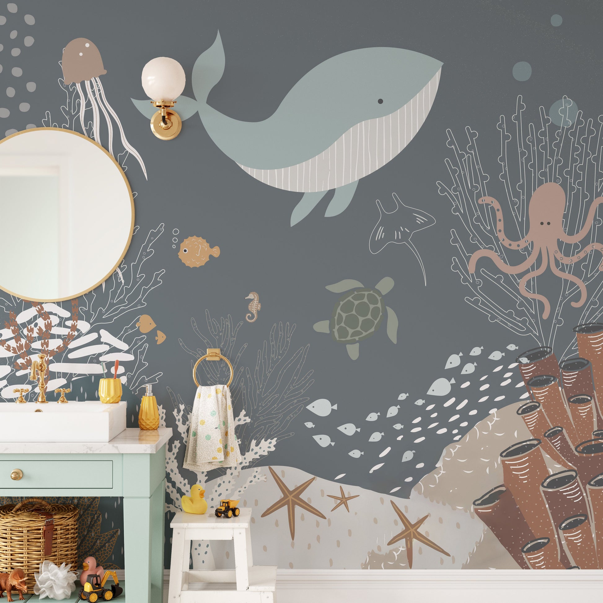 Underwater Aqua Animated Wallpaper Murals - Giffywalls