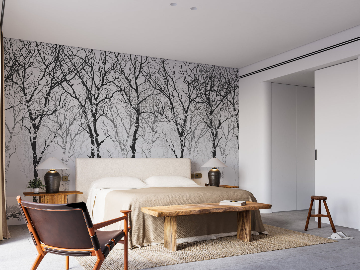 Winter Snow Forest Tree Wallpaper Murals - Giffywalls