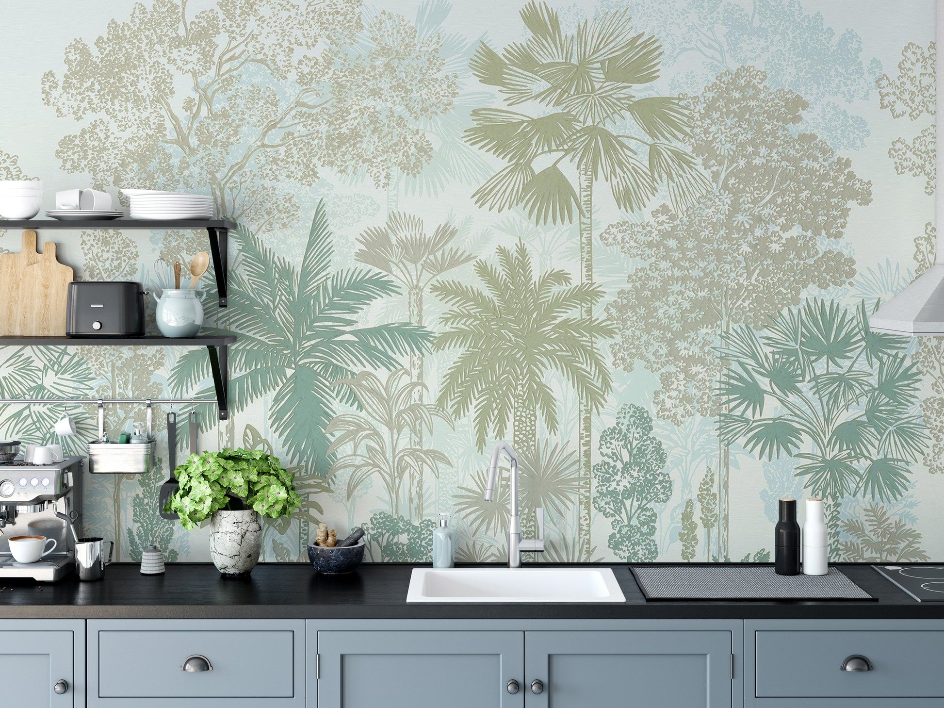 Serene palm trees wall murals for walls
