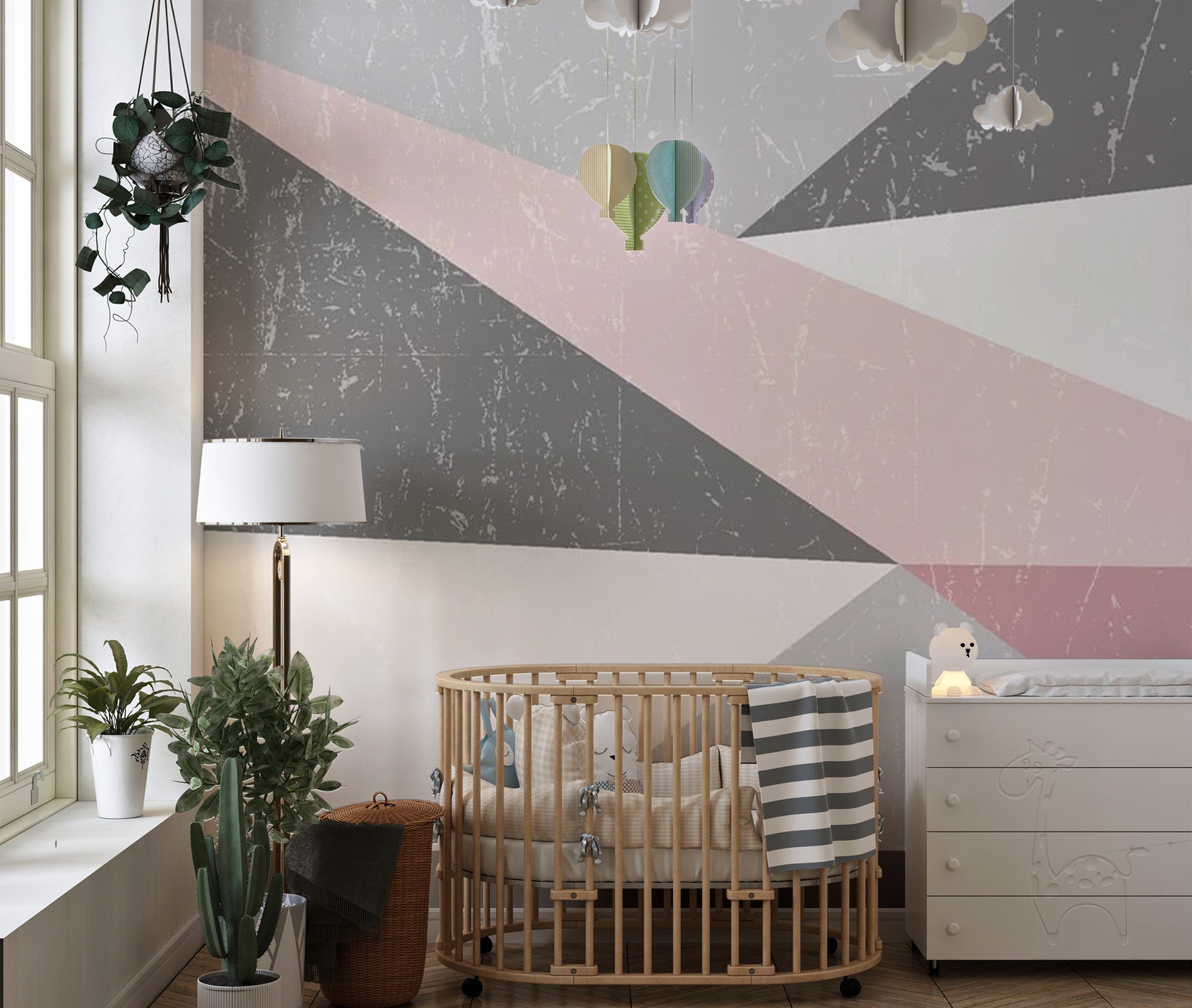 Grunge Triangle Scandinavian Wallpaper Murals - Giffywalls