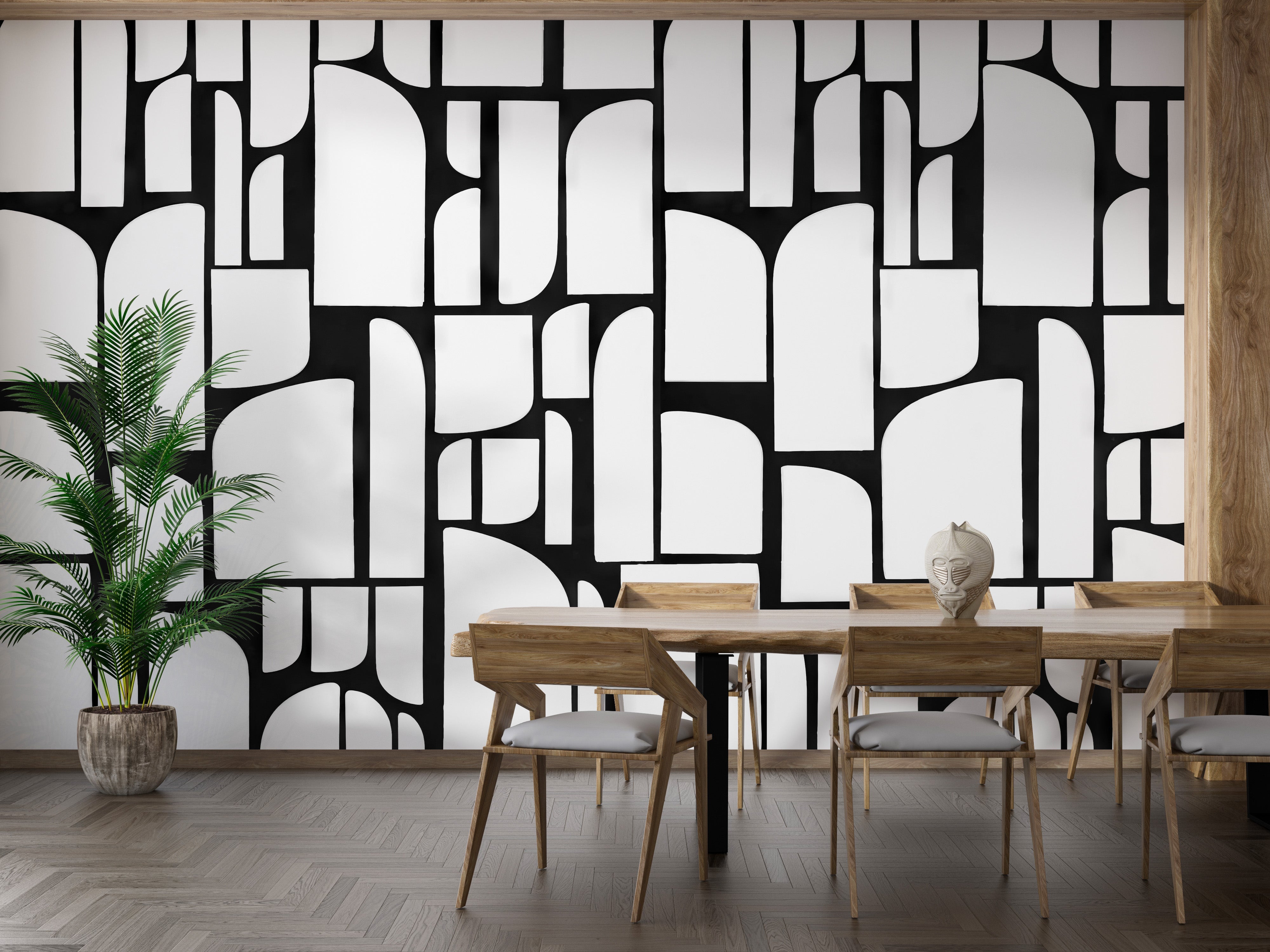 Monochrome Mosaic Tiles Mural - Giffywalls