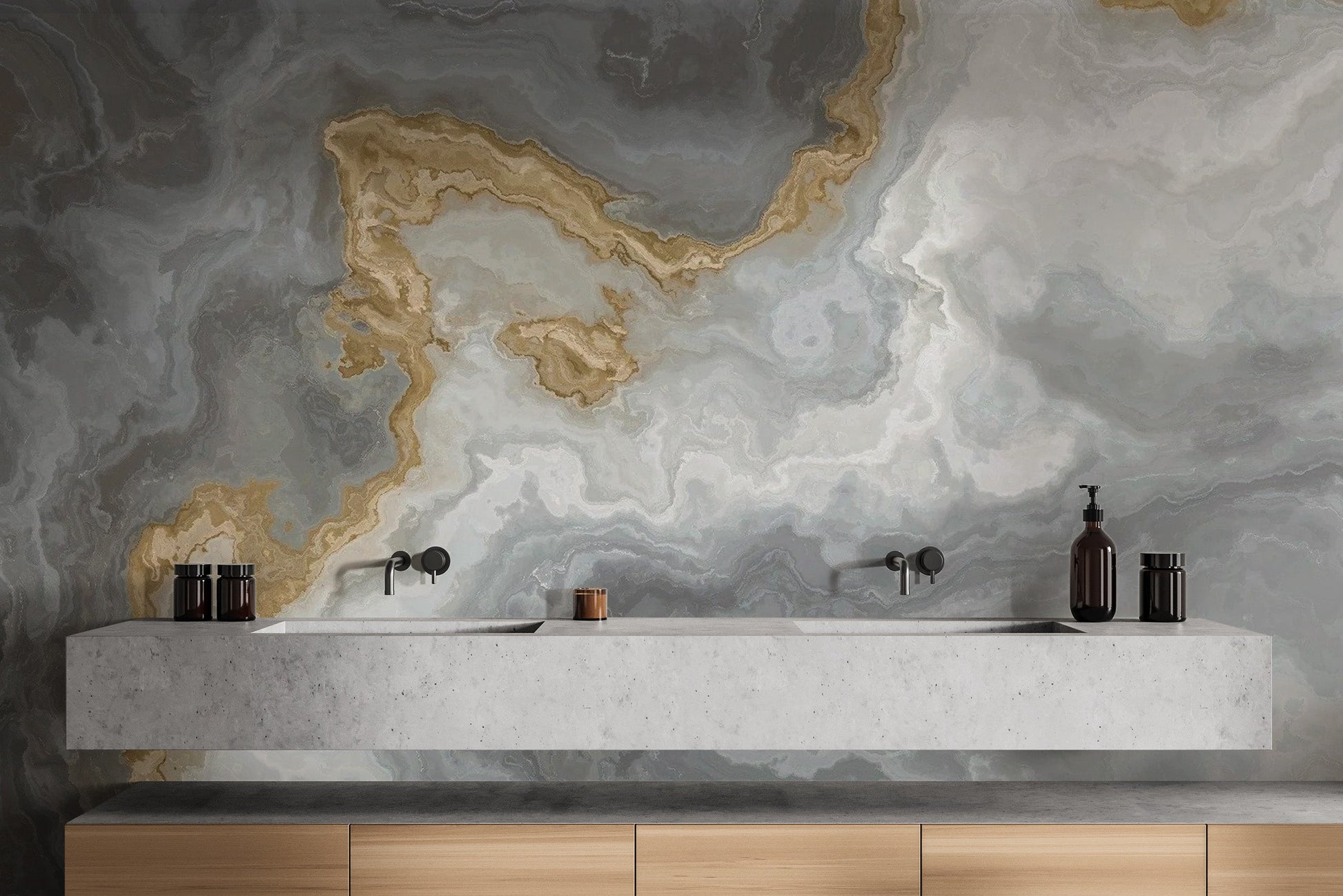 Gray Marble Wallpaper Mural for bathroom