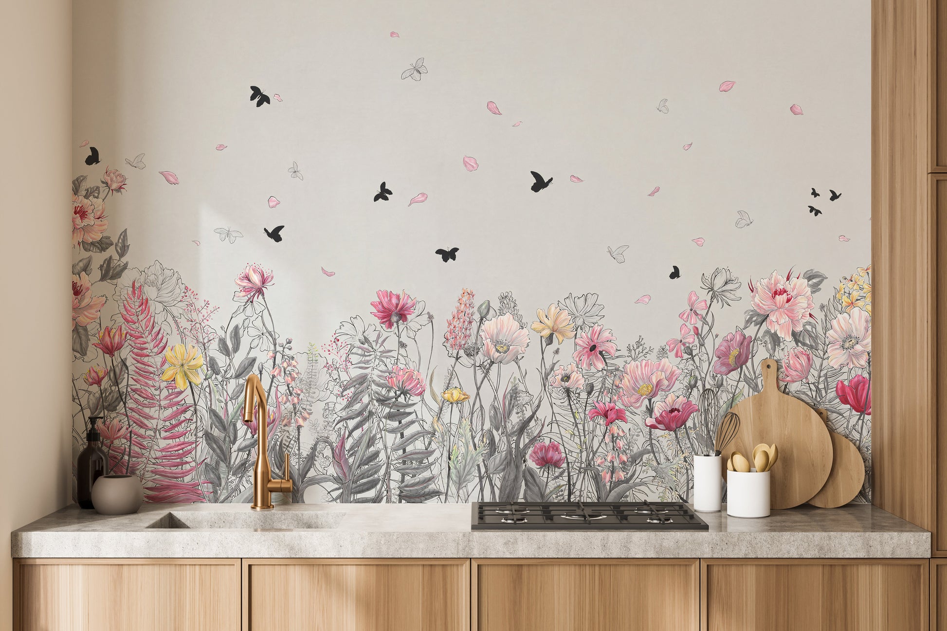 Serene Floral Orchard Wallpaper Murals - Giffywalls