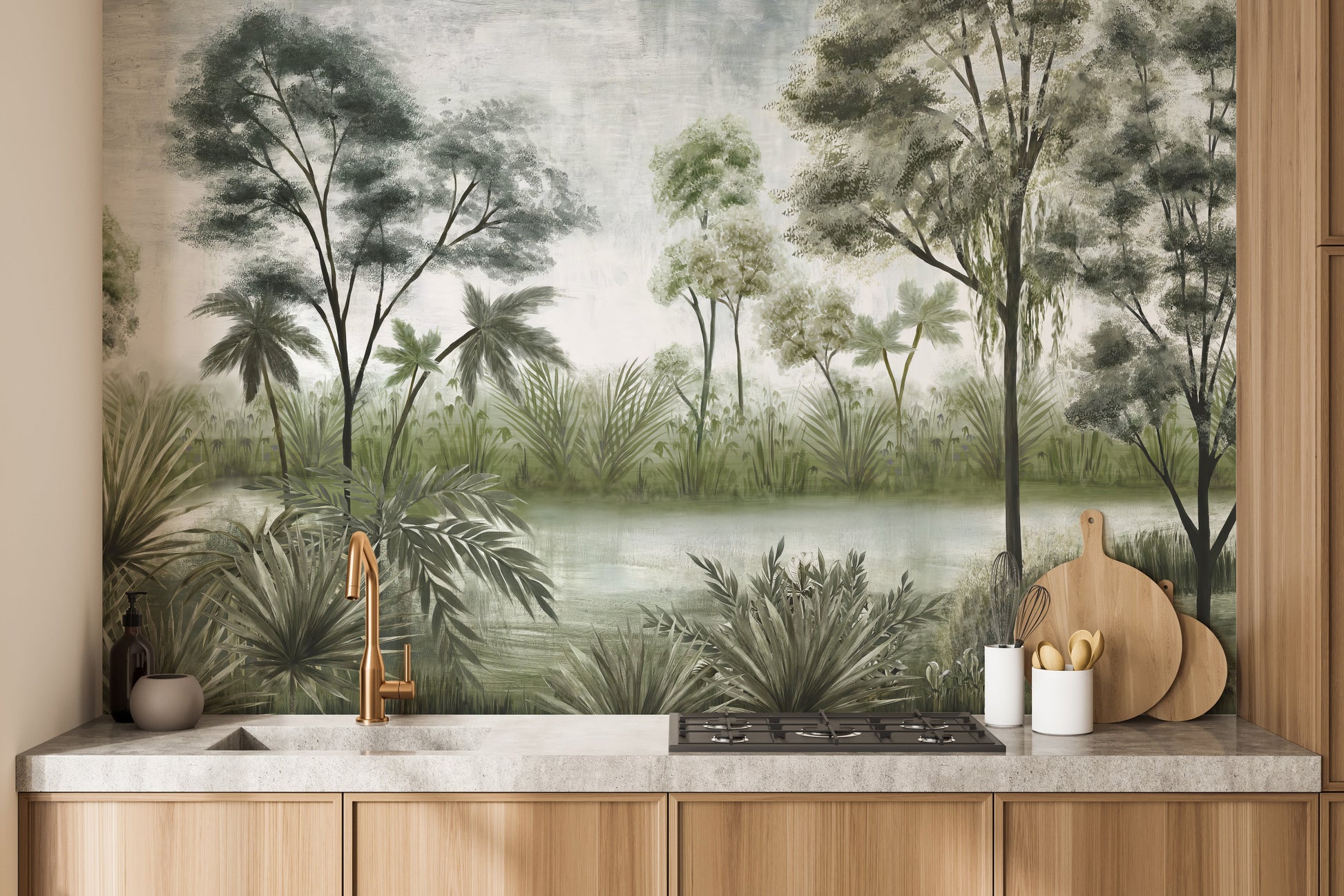 Deep Shady Forest Wallpaper Mural - Giffywalls