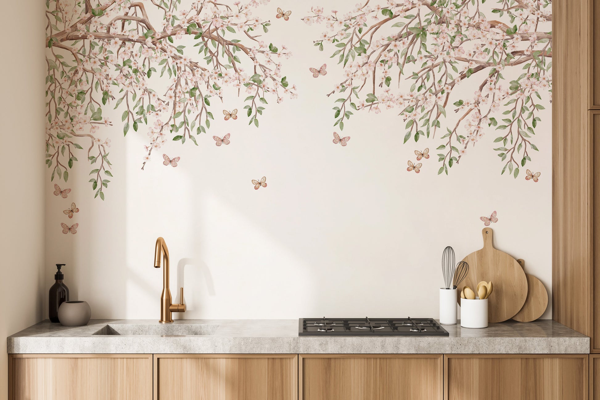 Blooming Blossom Light Pink Color Wallpaper - Giffywalls