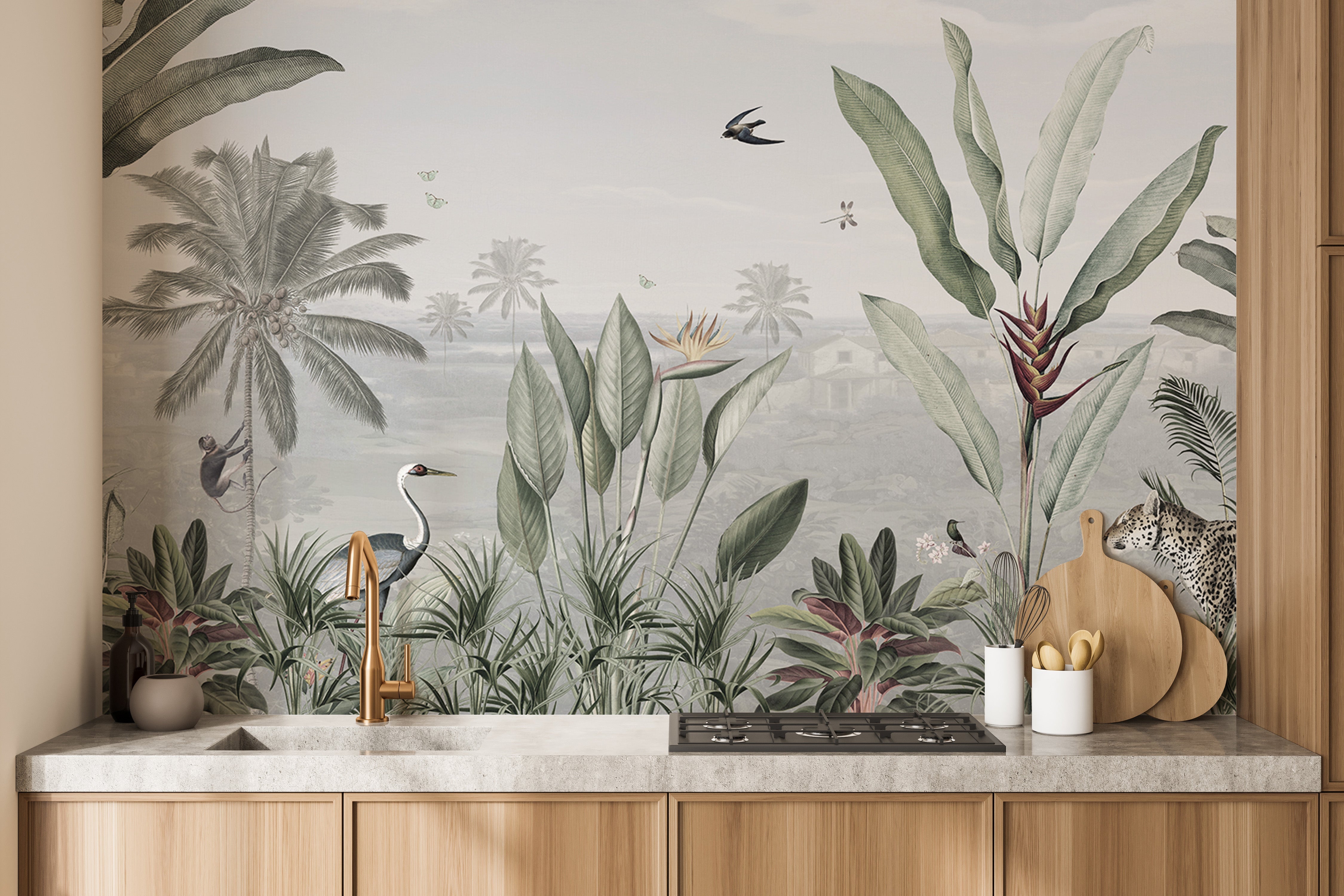 Green Forest Birds Wallpaper Murals