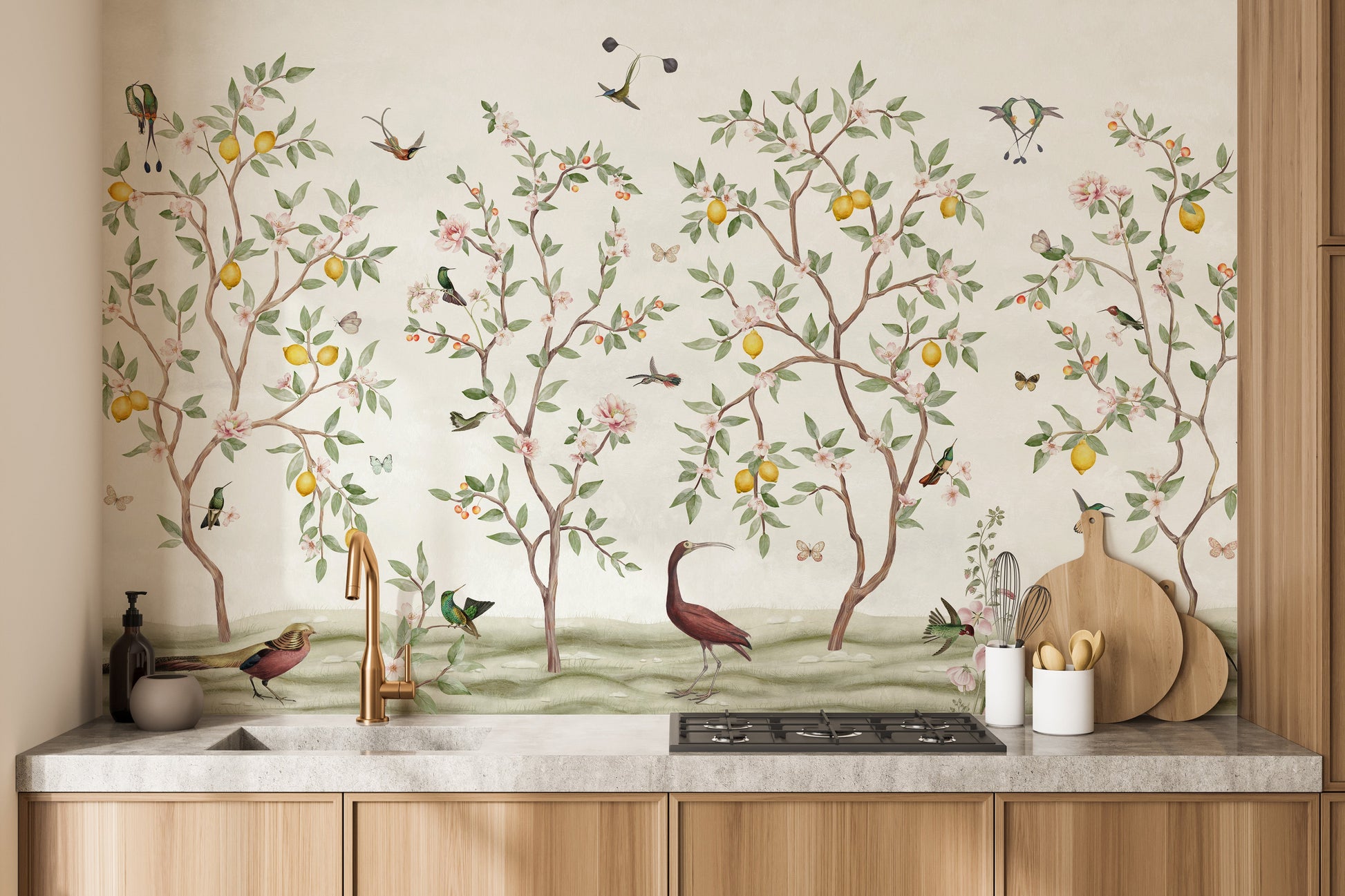 Lemon Tree Chinoiserie wallpaper