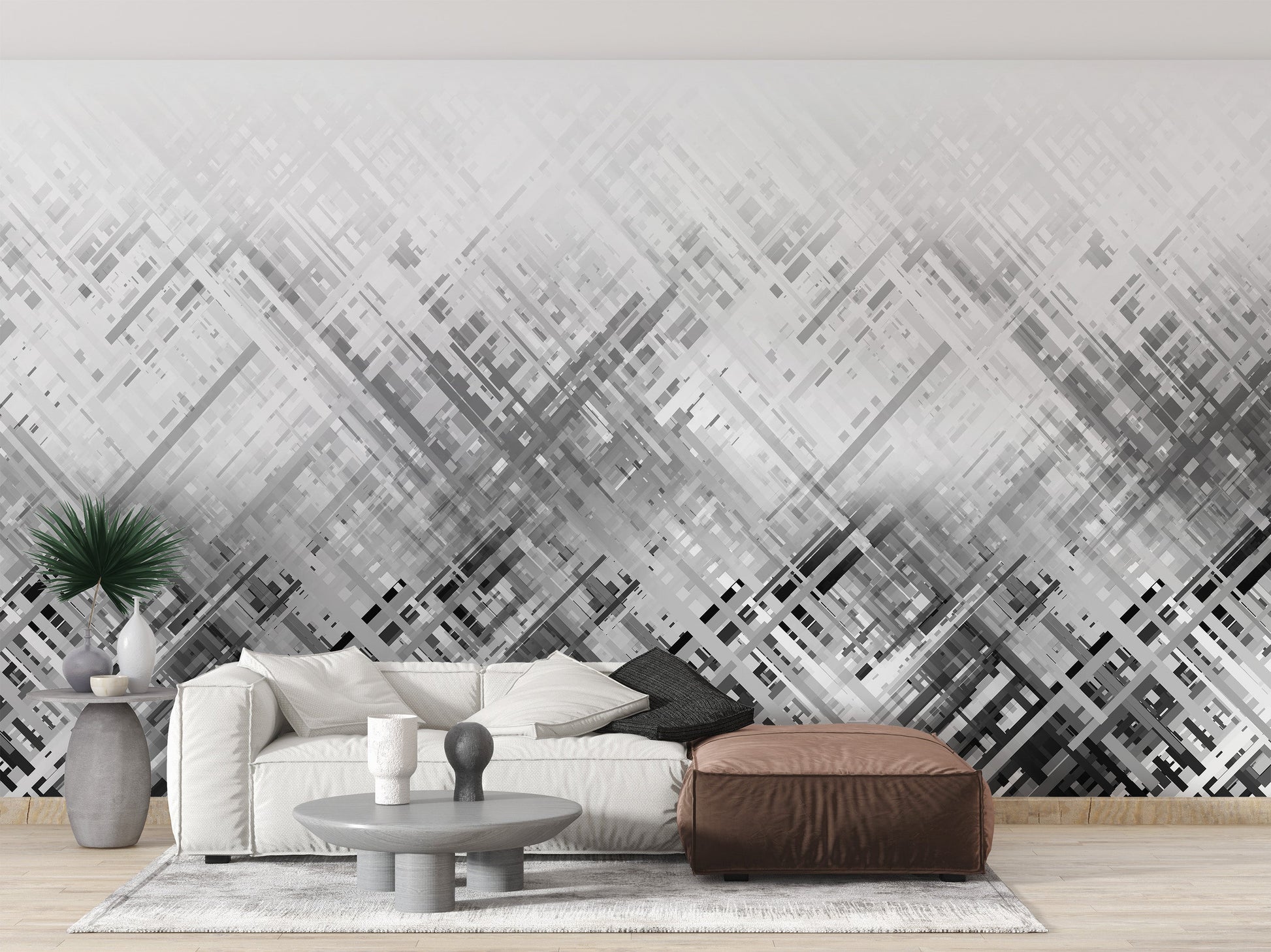 Abstract Diagonal Lines Wall Mural - Giffywalls