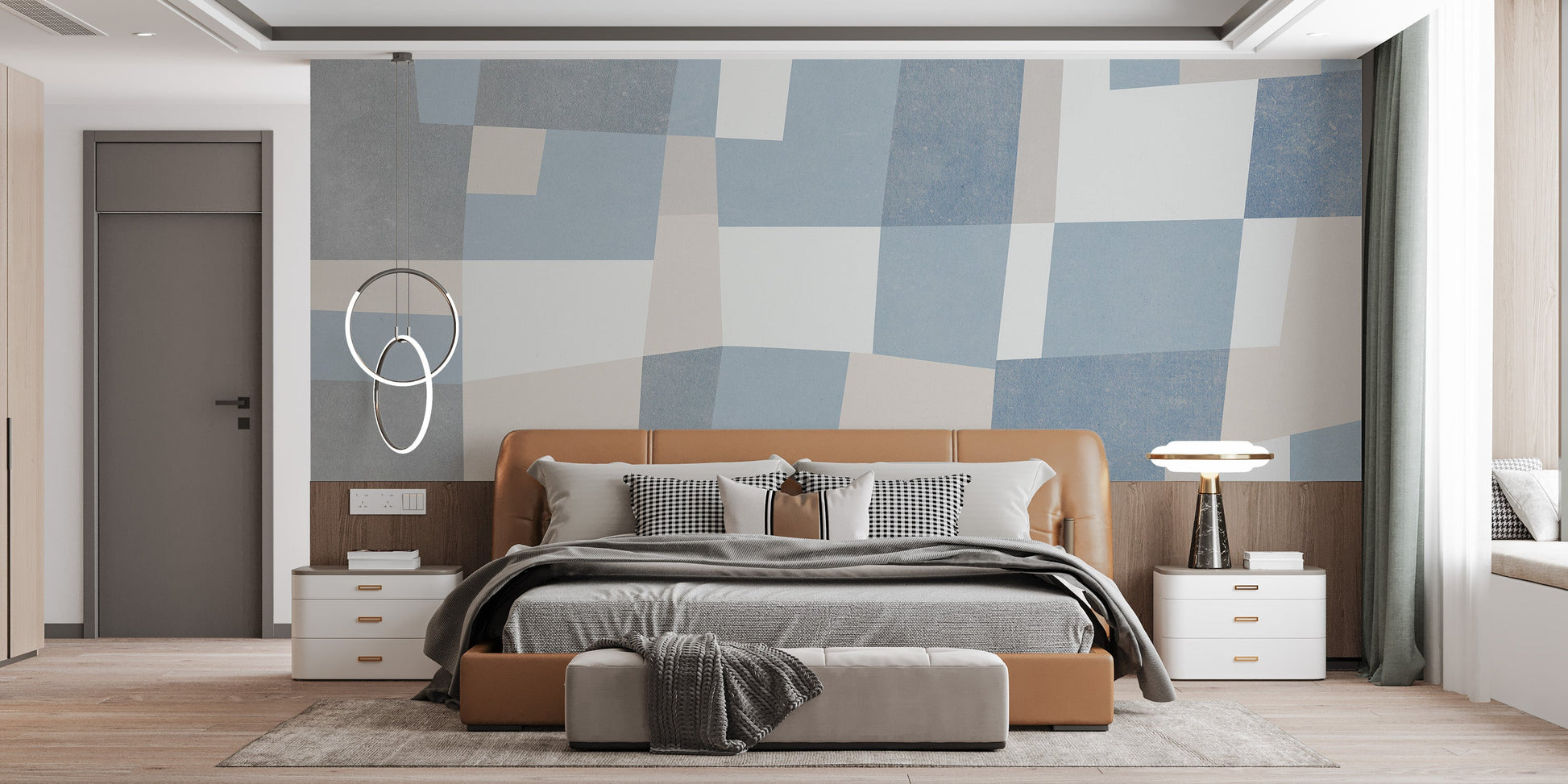 Geometric cubist art wallpaper design