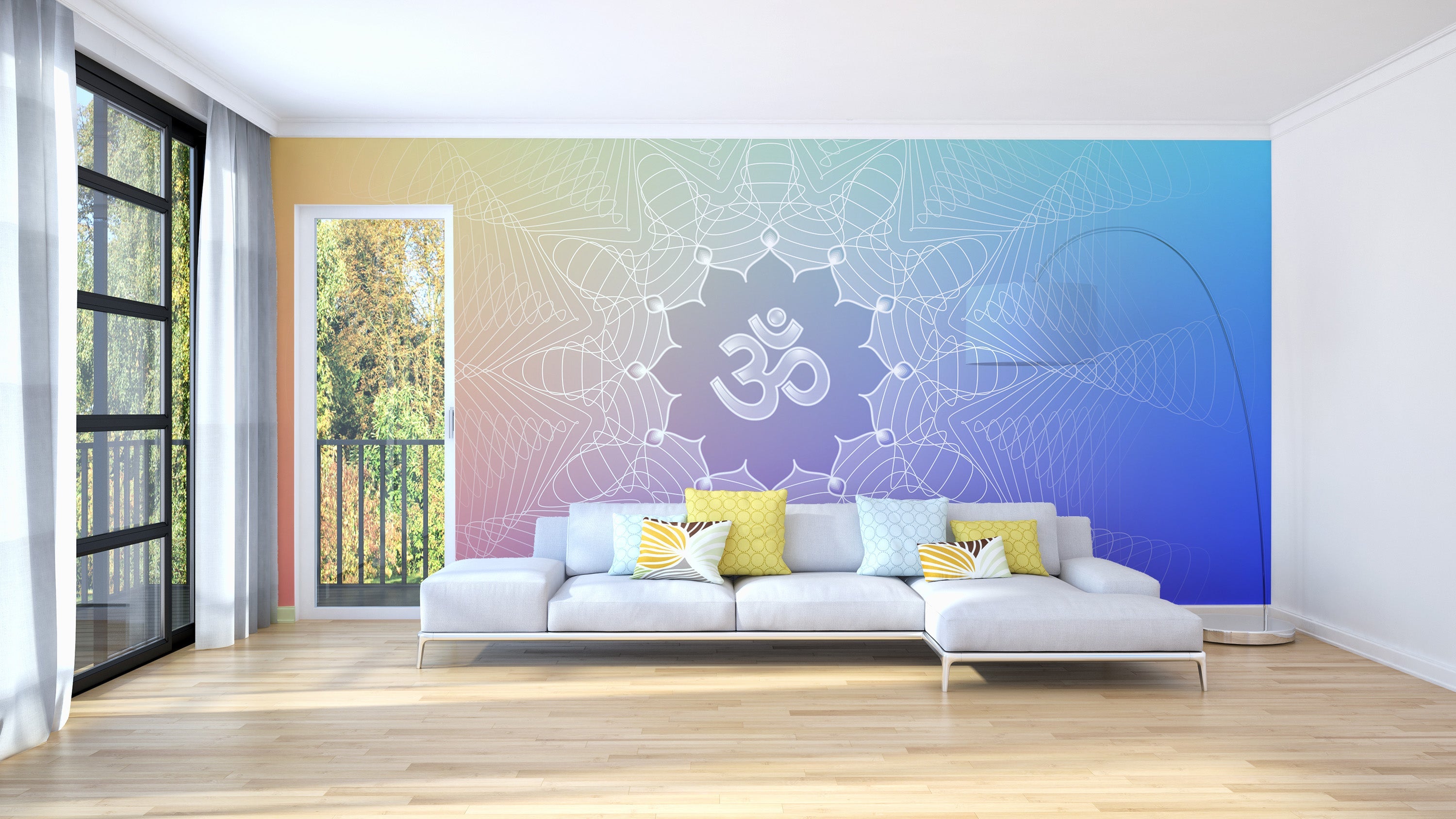 Om Lotus Wall Mural - Giffywalls