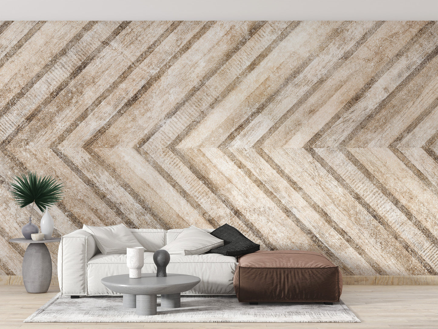 Rustic geometric wallpaper design mural
