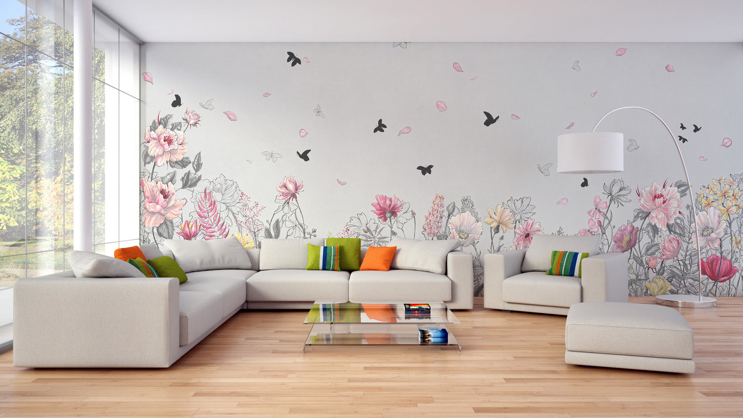 Serene Floral Orchard Wallpaper Murals - Giffywalls