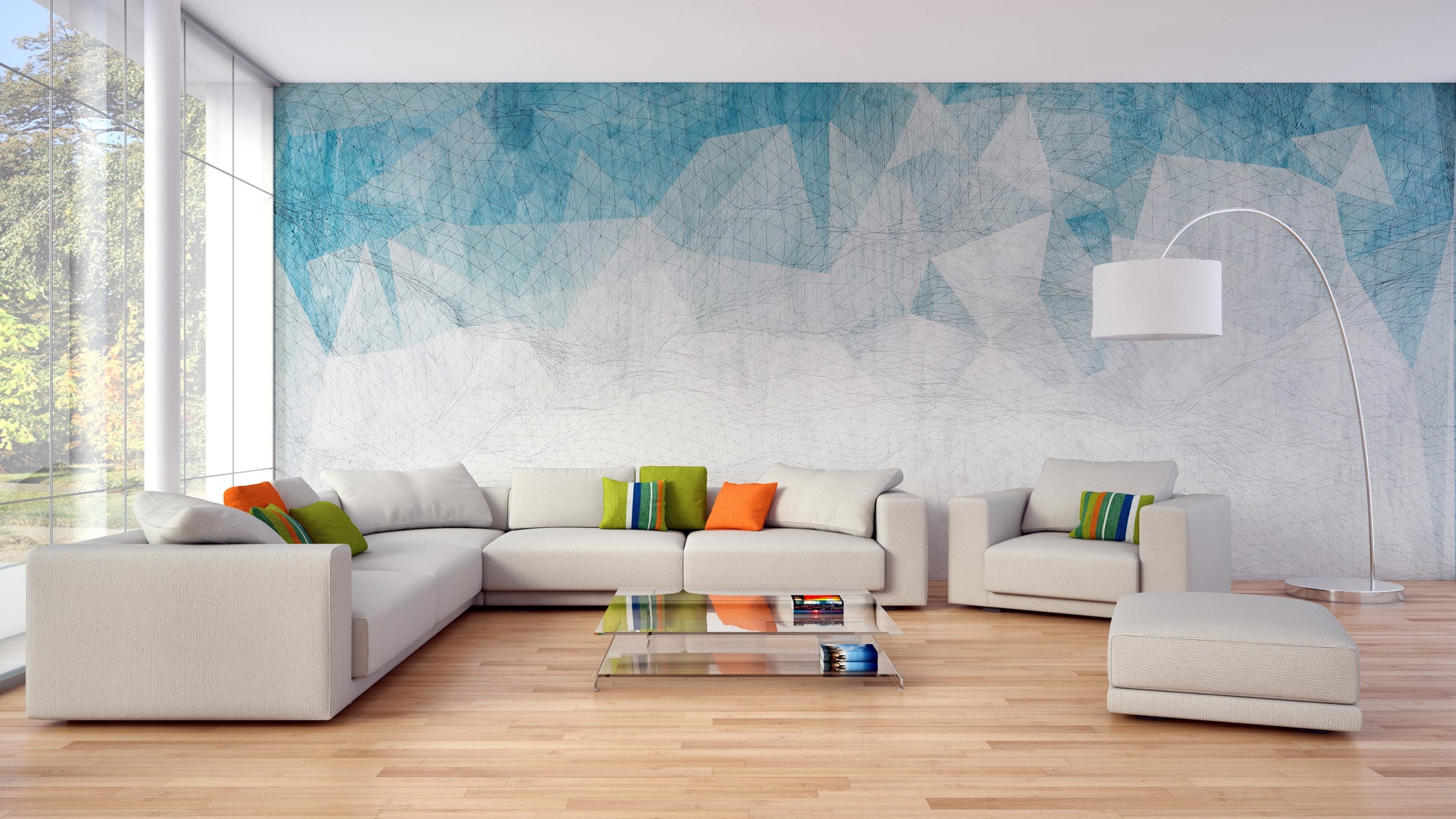 Crumbled Blue Color Wallpaper Murals - Giffywalls