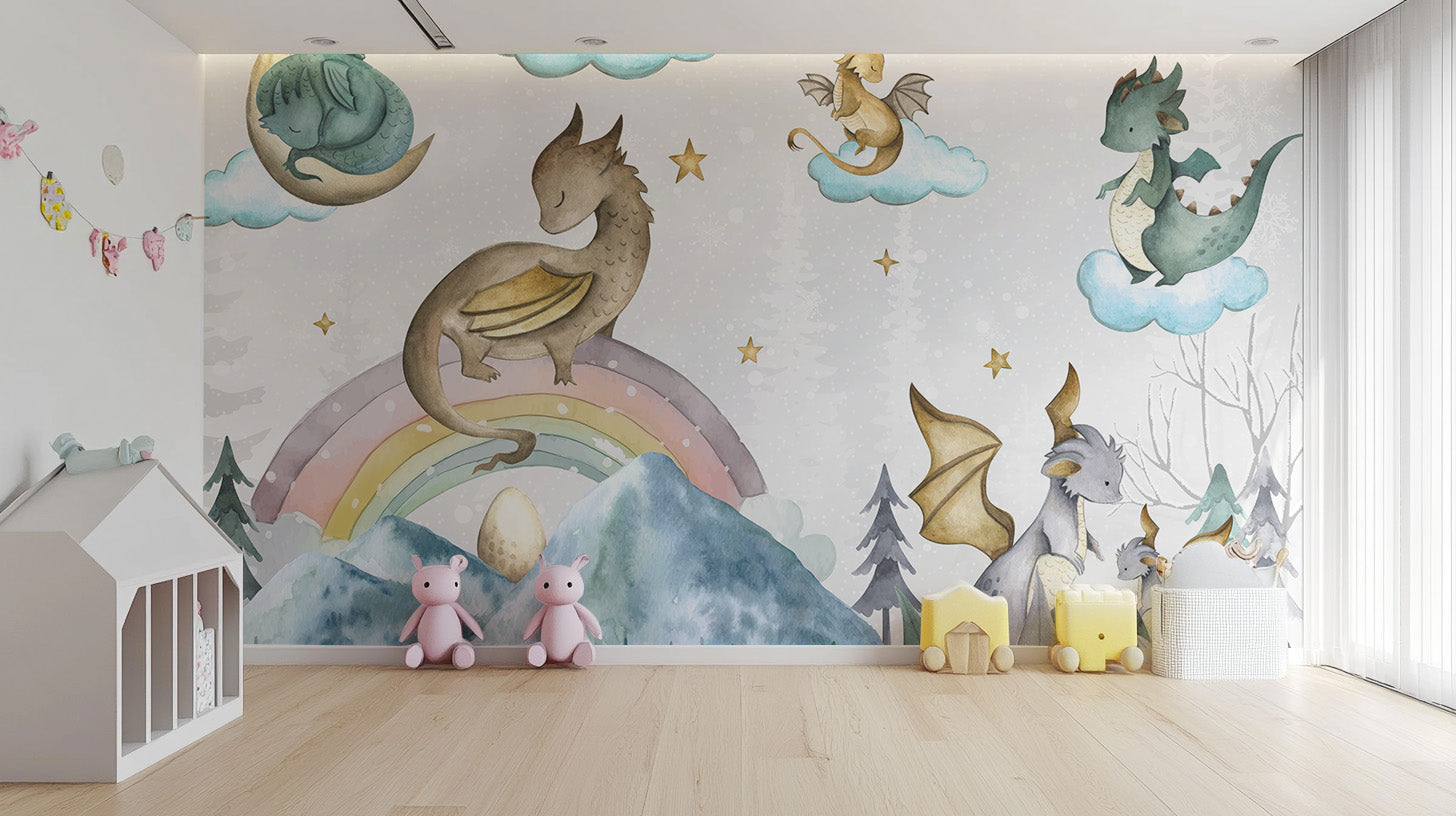 Enchanting Dragons Wallpaper for Kids
