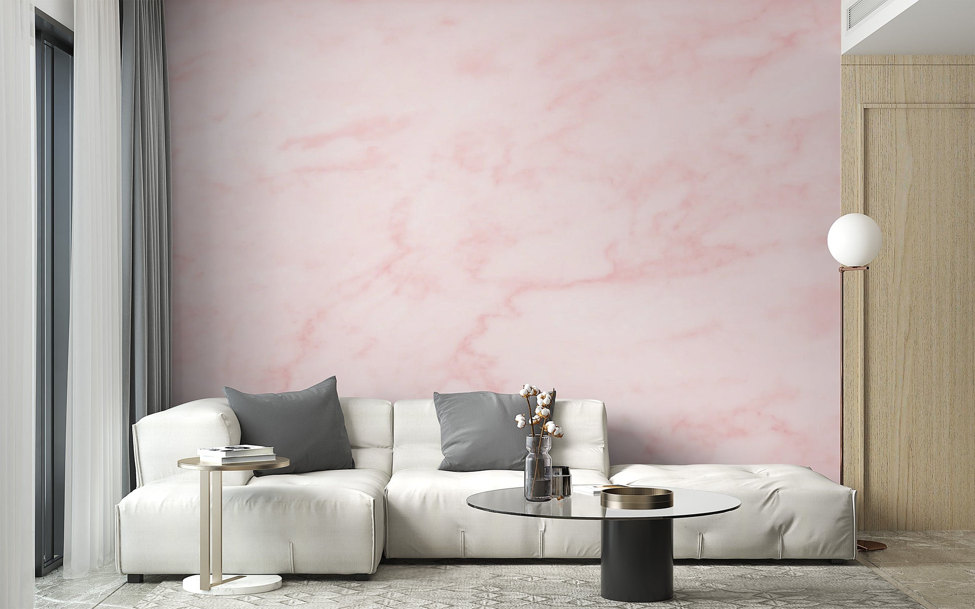 Pink Marble Wallpaper Mural - Giffywalls